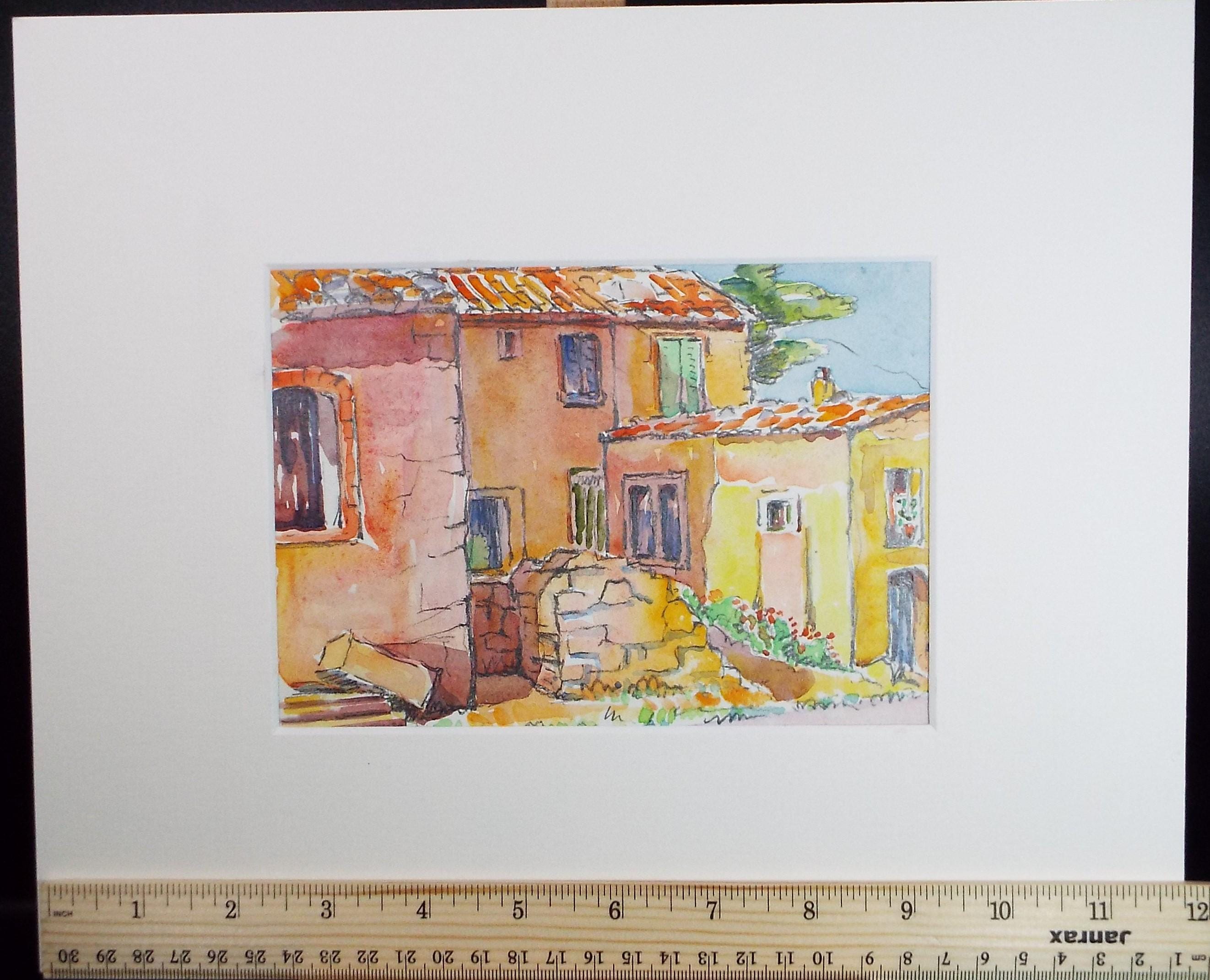 Original Watercolour & Pencil, 'French Farmhouse', Cicely Glyn de Beers (1891-1973), Dated 1938