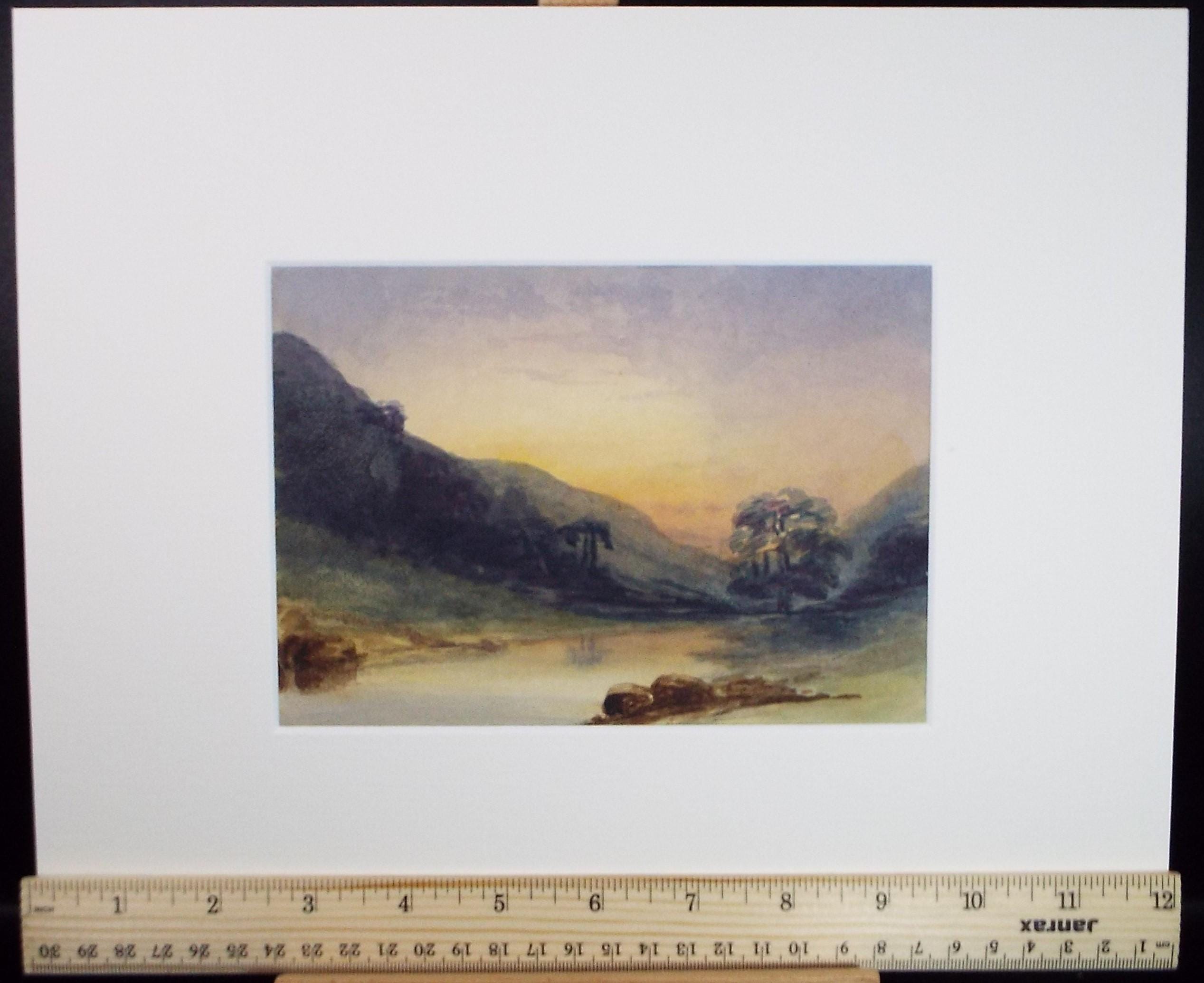 Original Watercolour, 'Valley at Sunrise ', Early 20th Century, Unknown Artist