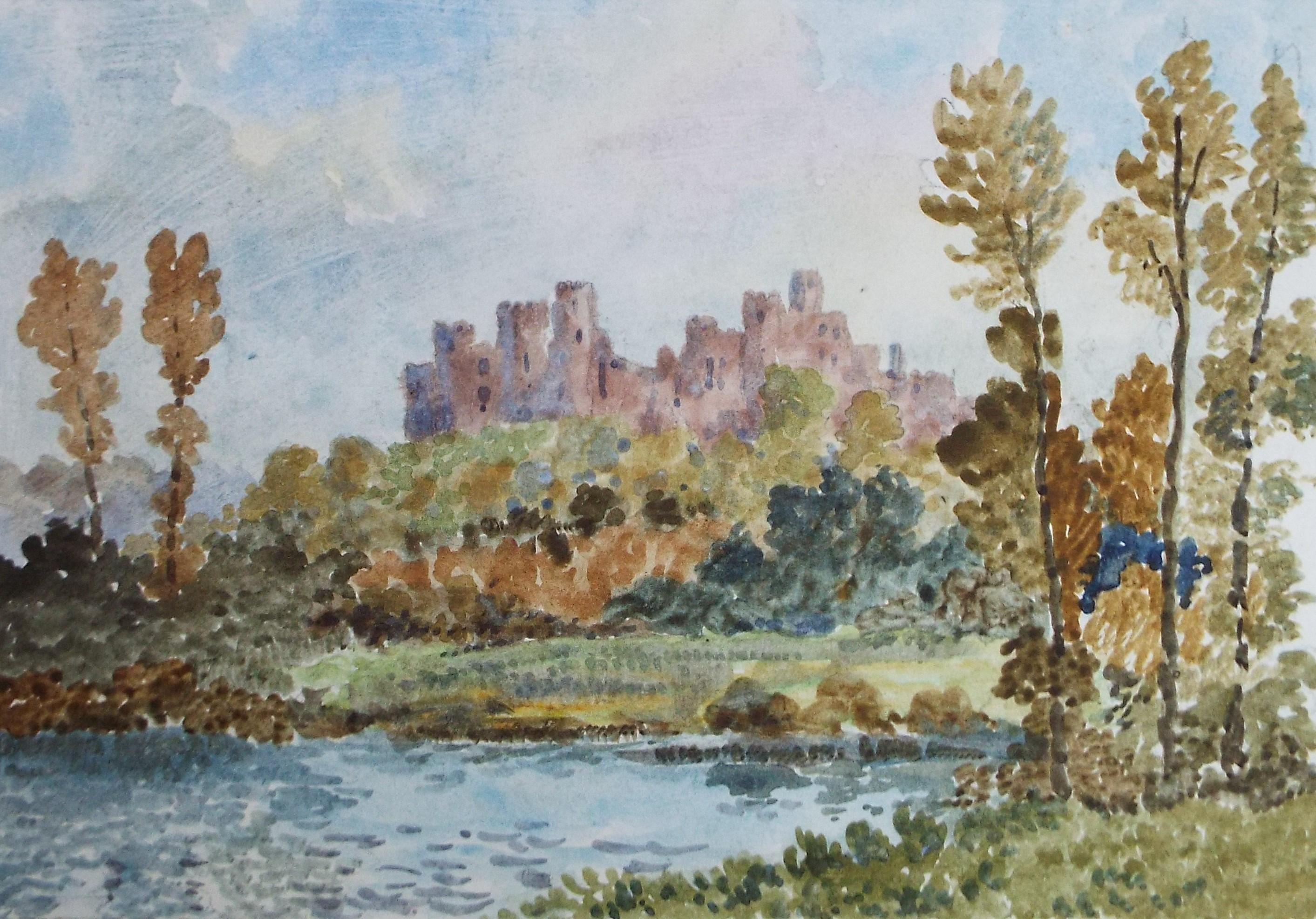 Original Watercolour, 'Castle', circa 1990's, Artist Unknown