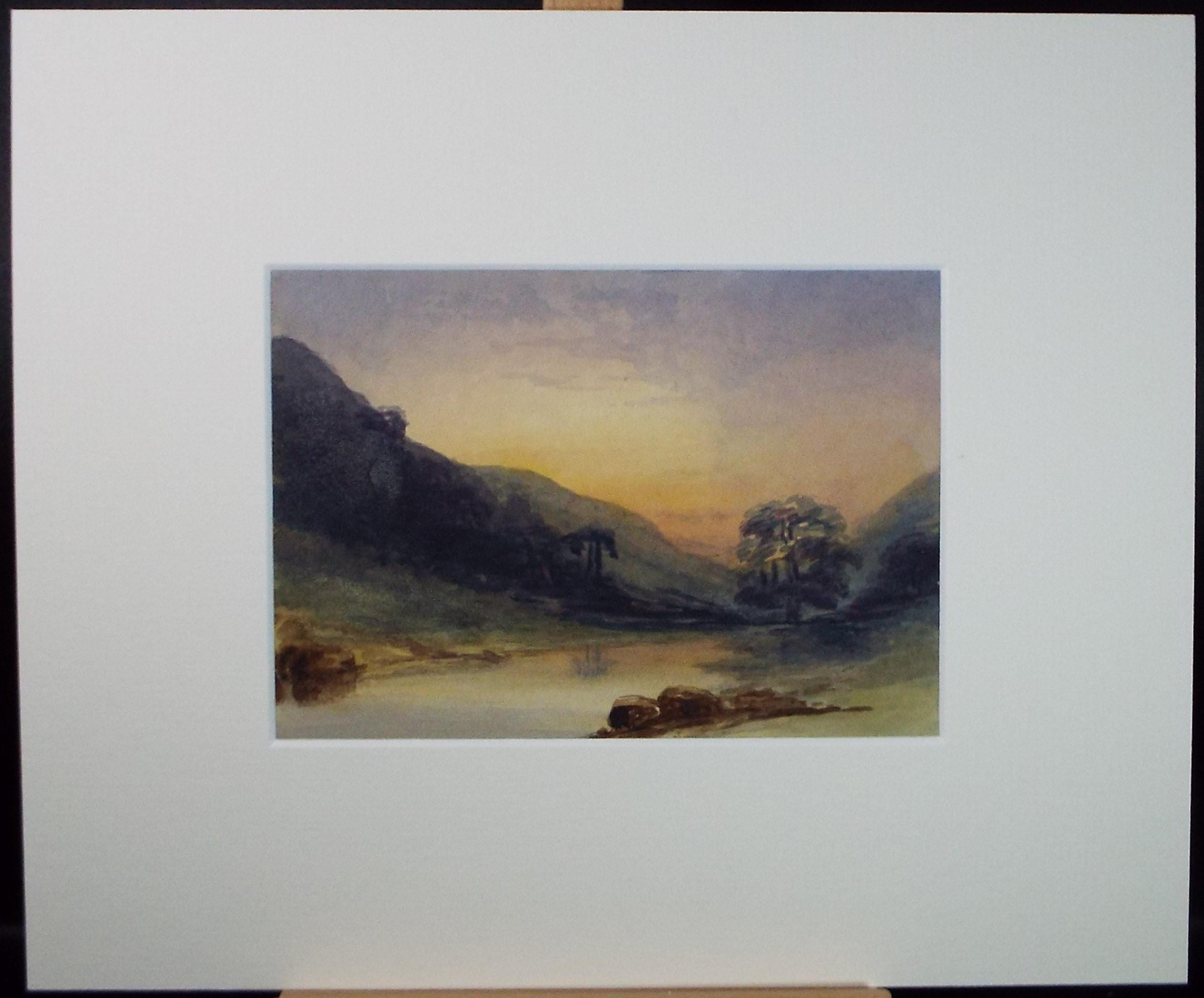 Original Watercolour, 'Valley at Sunrise ', Early 20th Century, Unknown Artist