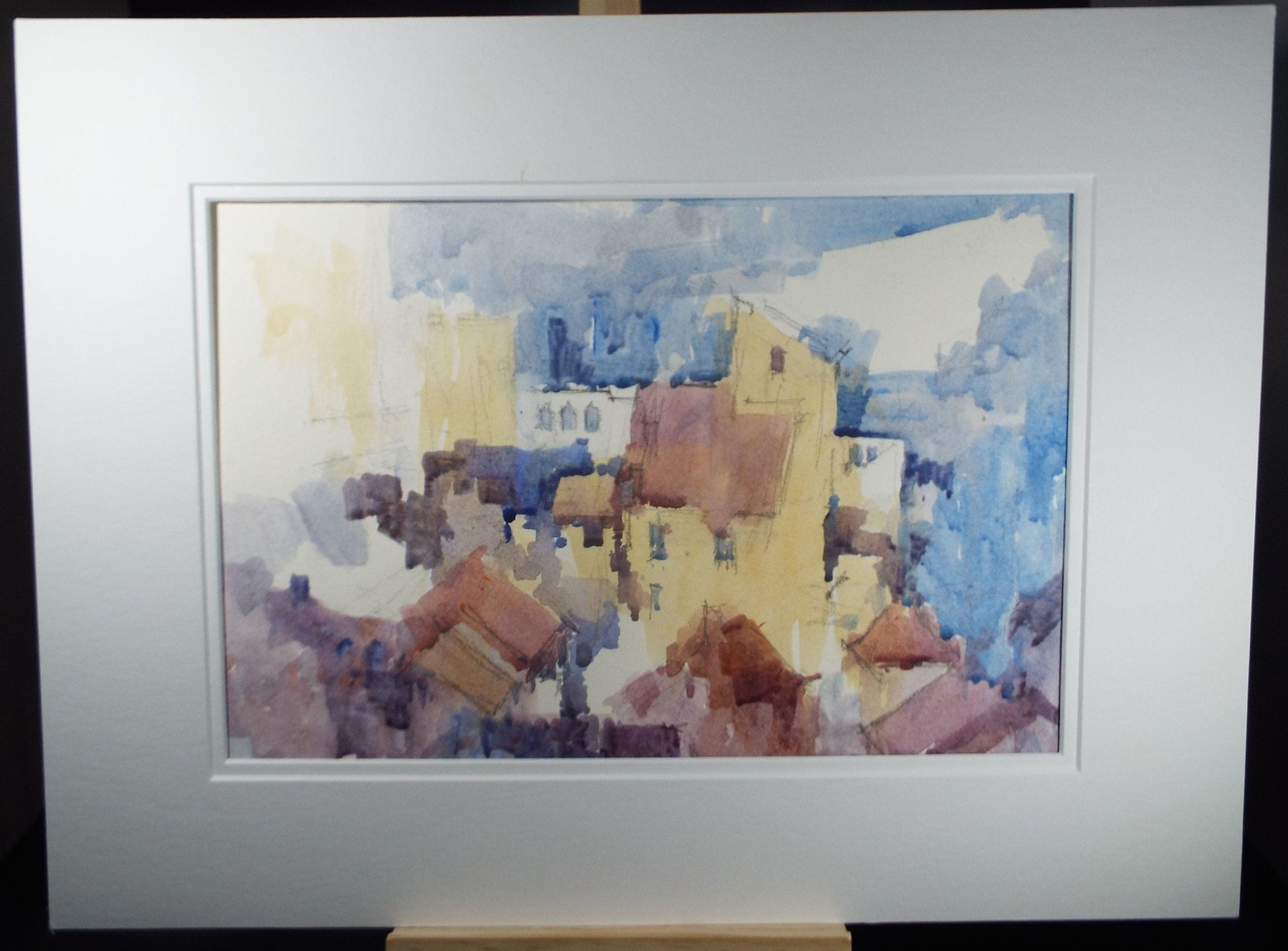 Michael Cadman RI ARCA (1920-2012)  c1990's, 'Italian Mountain Village'- Original Watercolour on Paper, Double Mounted ready for framing