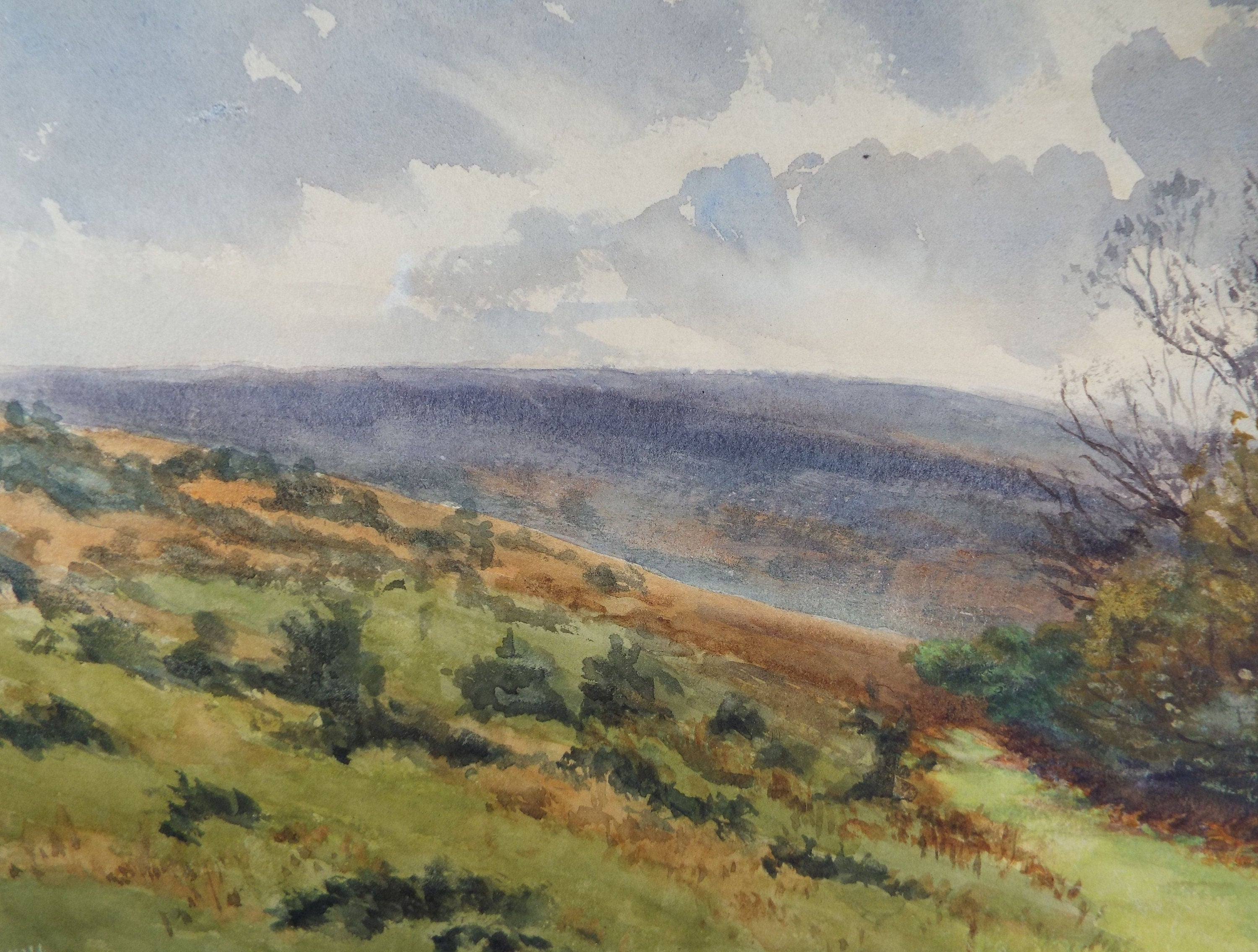 Original Watercolour, 'Autumn Hillside', 1914, Gabriel Thompson (1861-c1935)