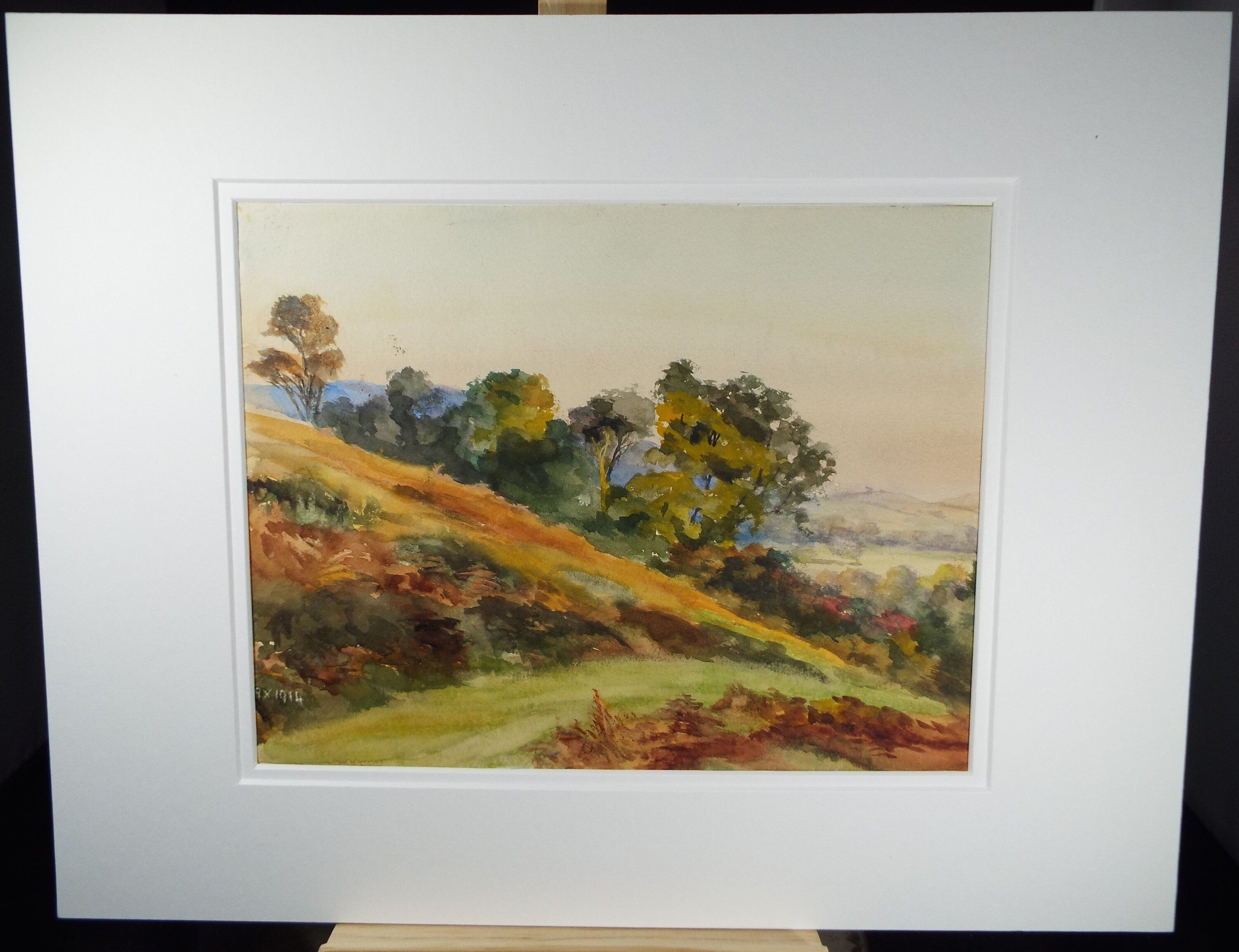 Original Watercolour, 'Autumn Hillside', 1914, Gabriel Thompson (1861-c1935)