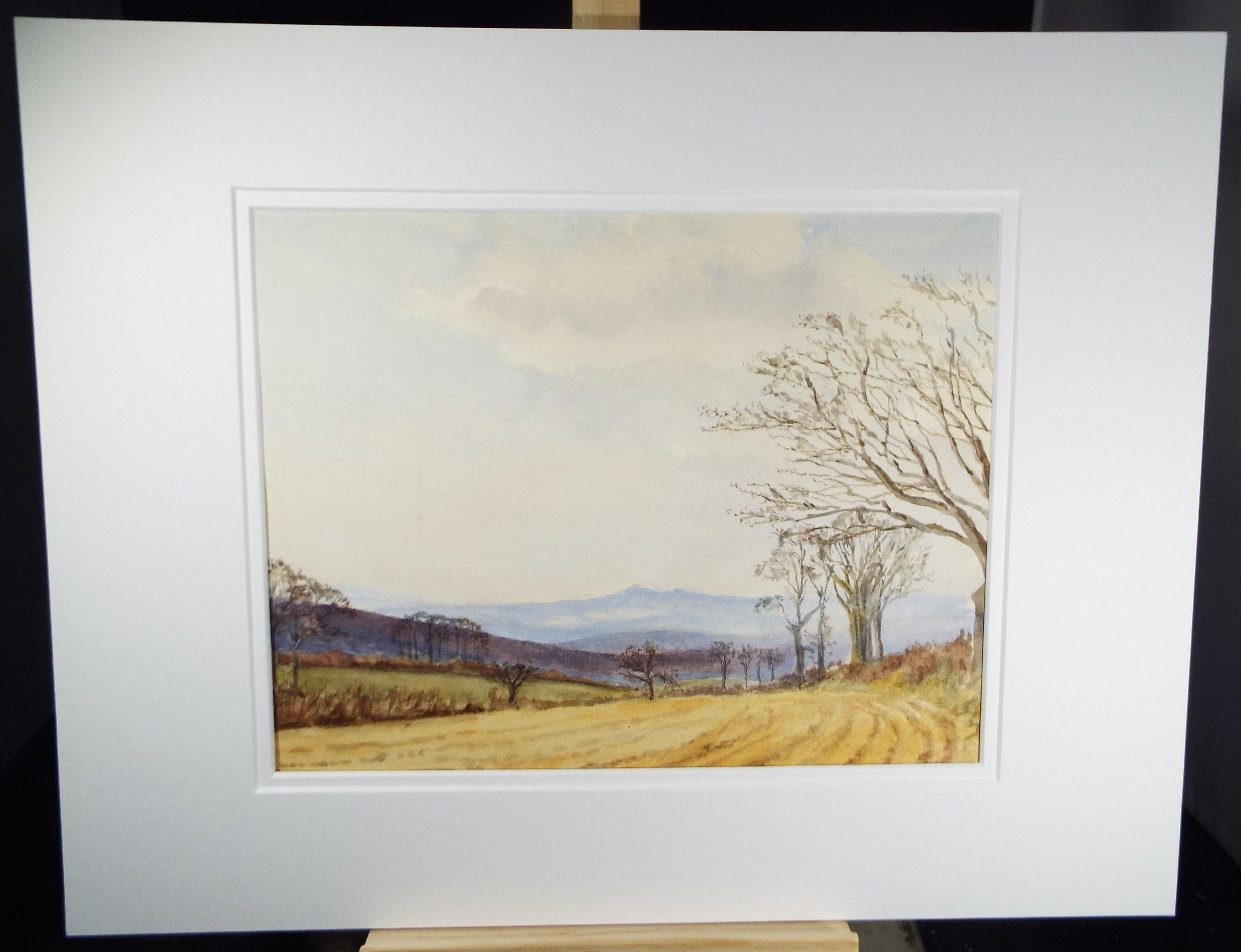 Original Watercolour, 'Ploughed Field', c1910, Gabriel Thompson (1861-1935)