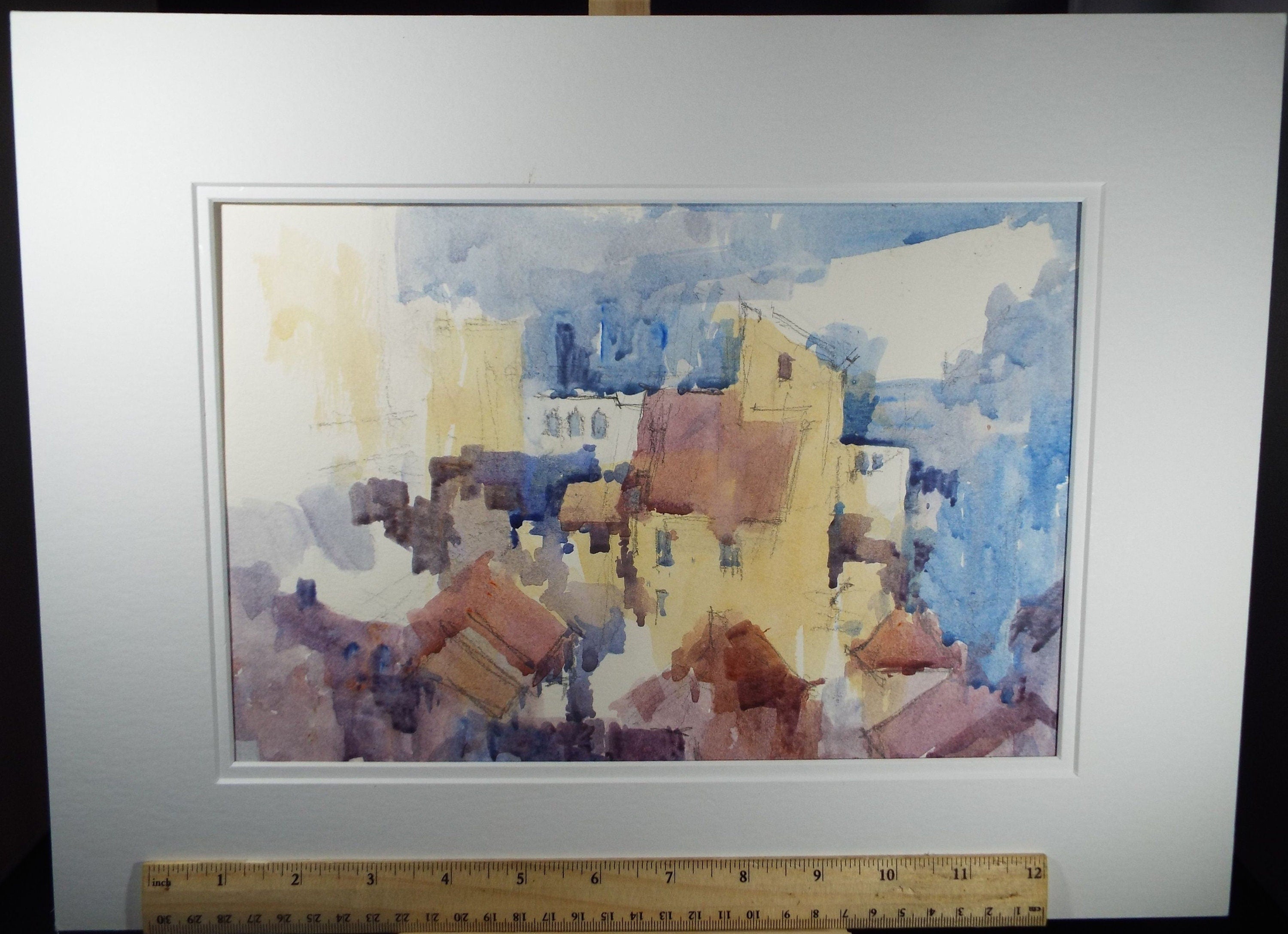 Michael Cadman RI ARCA (1920-2012)  c1990's, 'Italian Mountain Village'- Original Watercolour on Paper, Double Mounted ready for framing