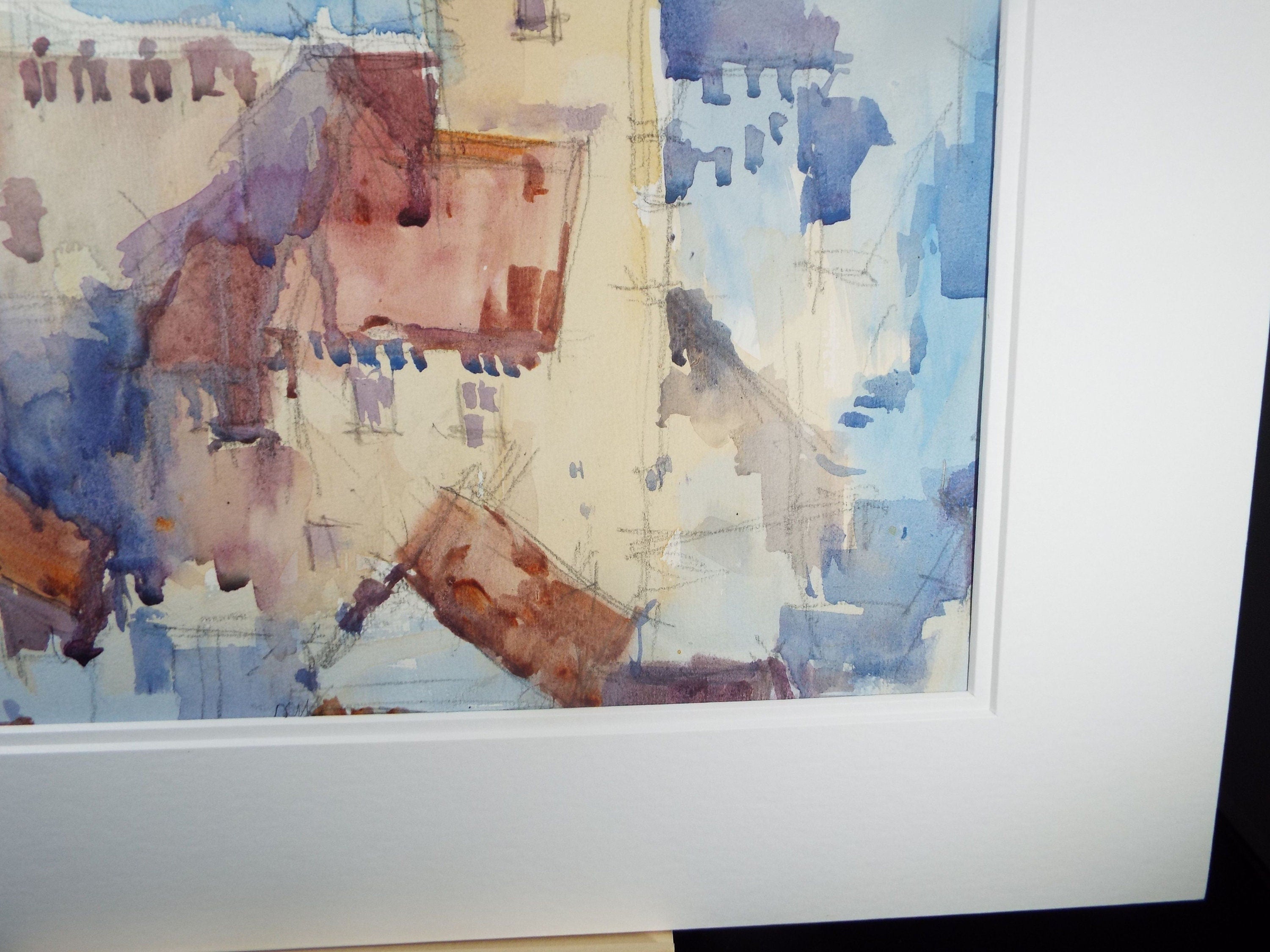 Michael Cadman RI ARCA (1920-2012)  c1990's, 'Italian Mountain Village'- Original Watercolour on Paper, Double Mounted ready for framing