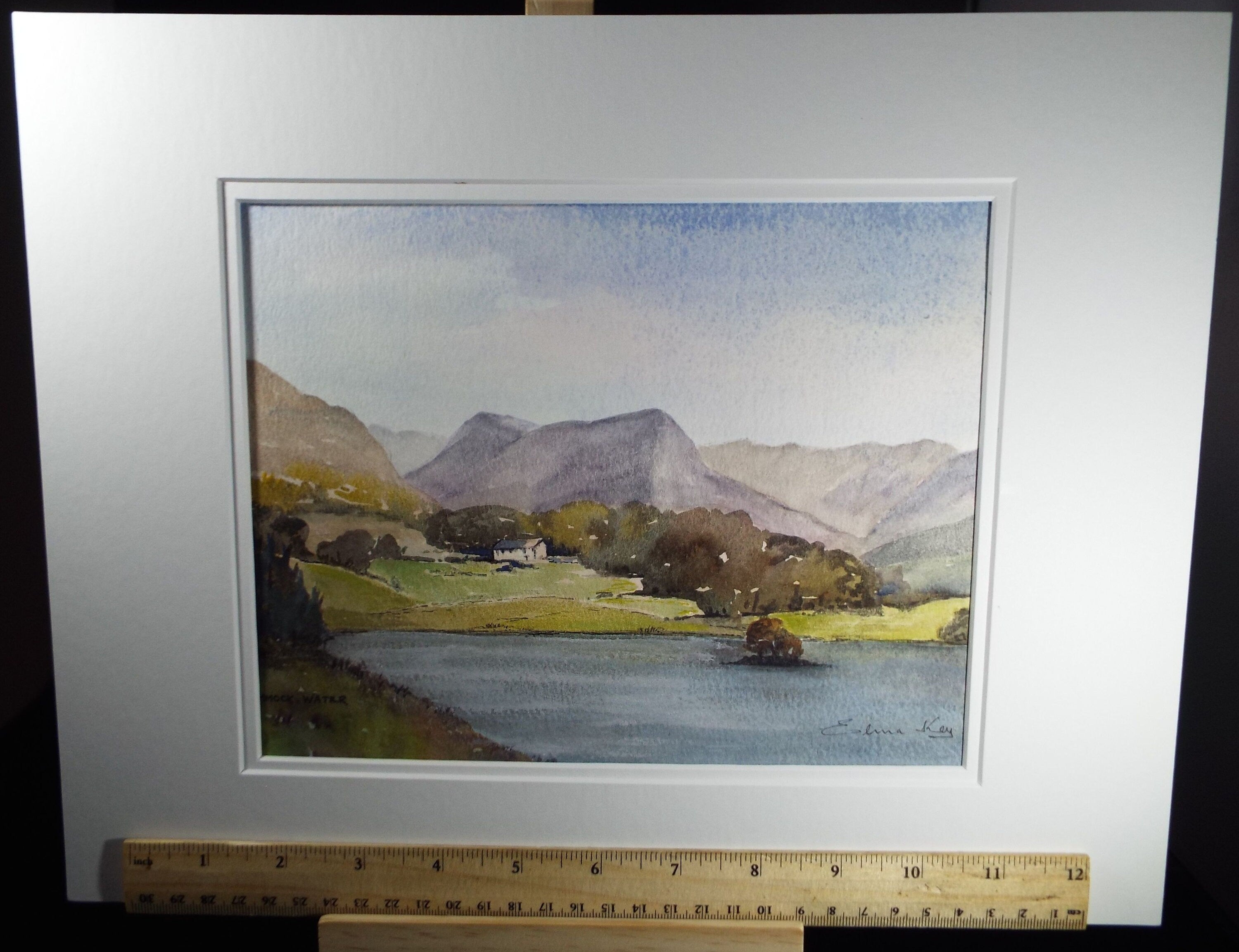 Elma Key (20-21st Century), British 'Lake District - Crummock Water' - Original Watercolour on Paper, Double Mounted ready for framing