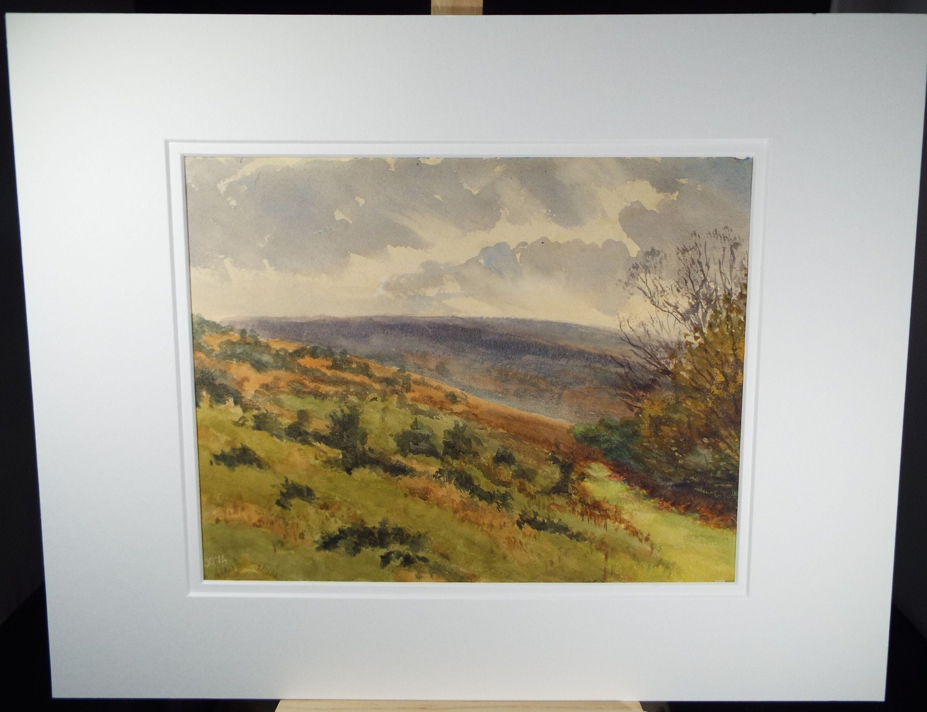 Original Watercolour, 'Autumn Hillside', 1914, Gabriel Thompson (1861-c1935)