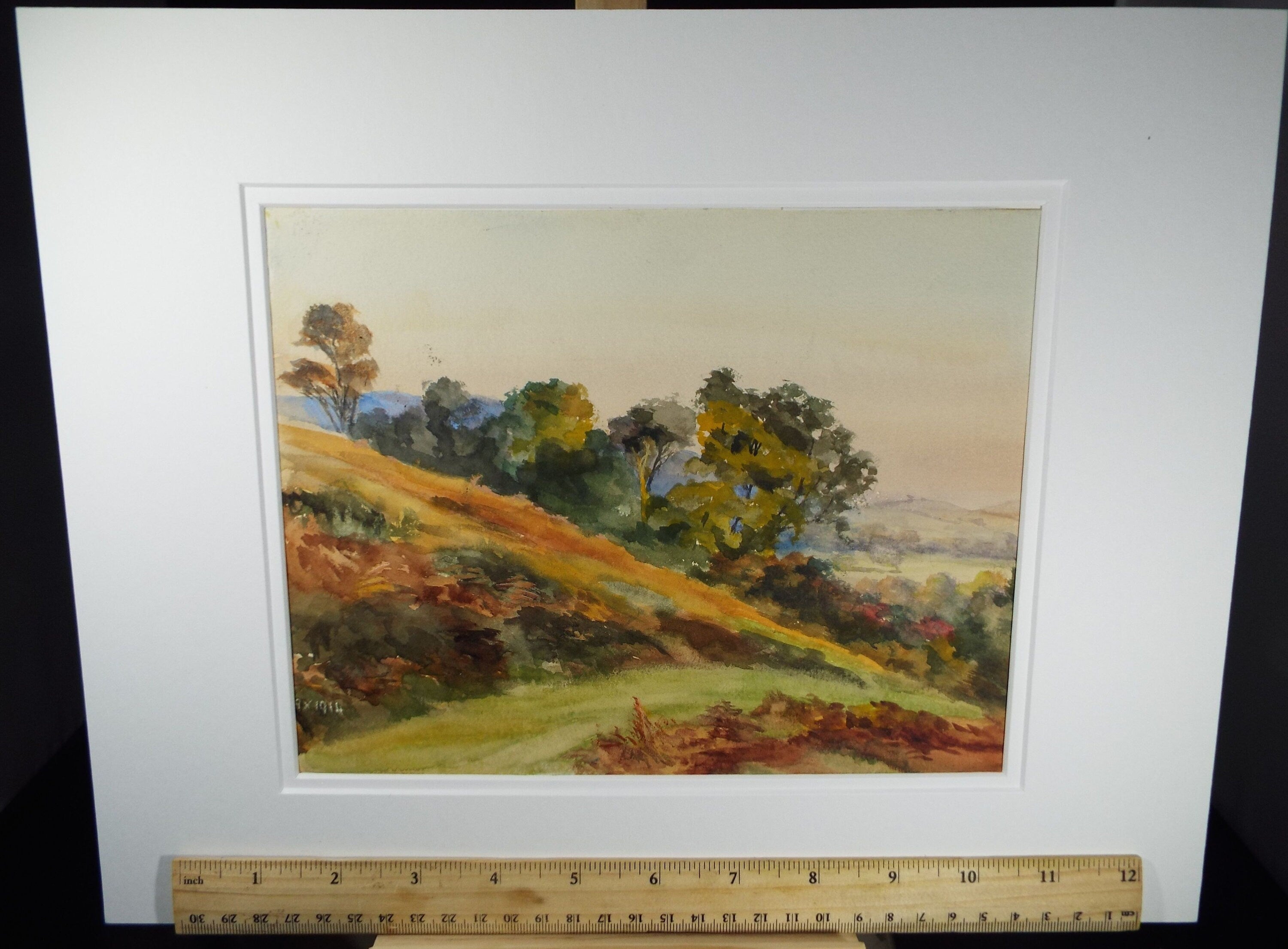 Original Watercolour, 'Autumn Hillside', 1914, Gabriel Thompson (1861-c1935)