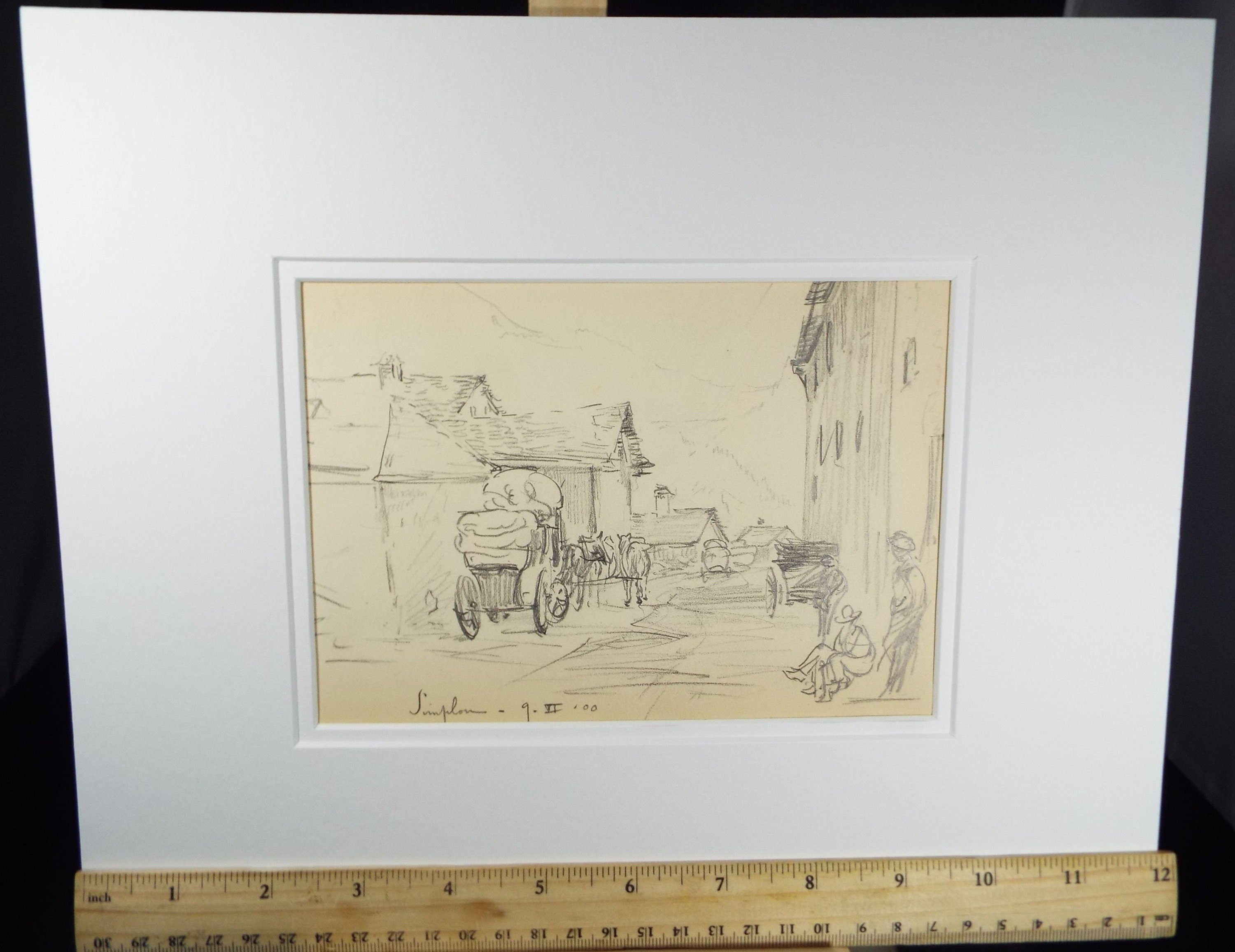 Original Pencil drawing , 'Simplon, Switzerland' 1900, Gabriel Thompson (1861-c1935)