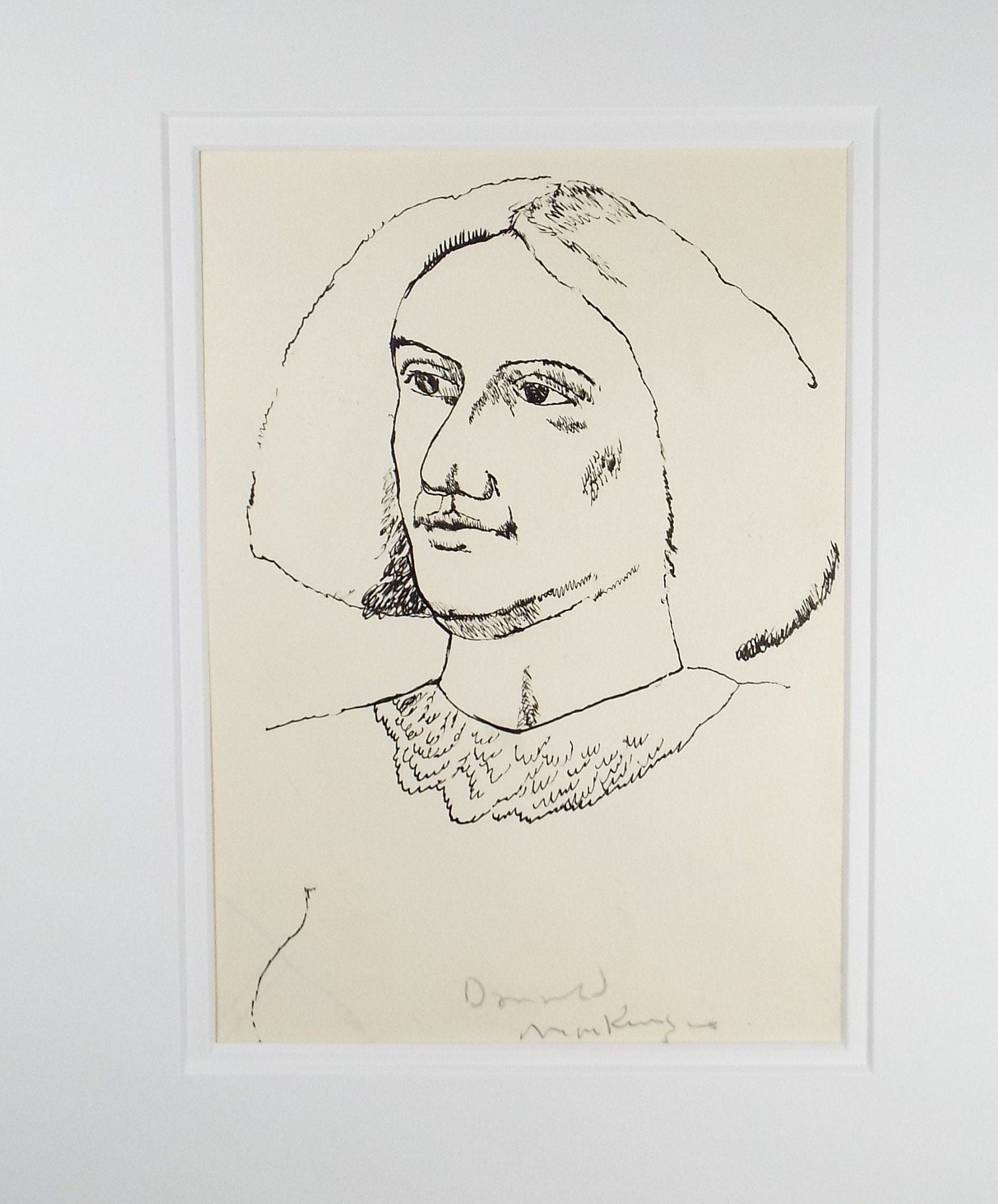 Pen & Ink , 'Portrait of Woman' 1980's, Donald Mackenzie b1944