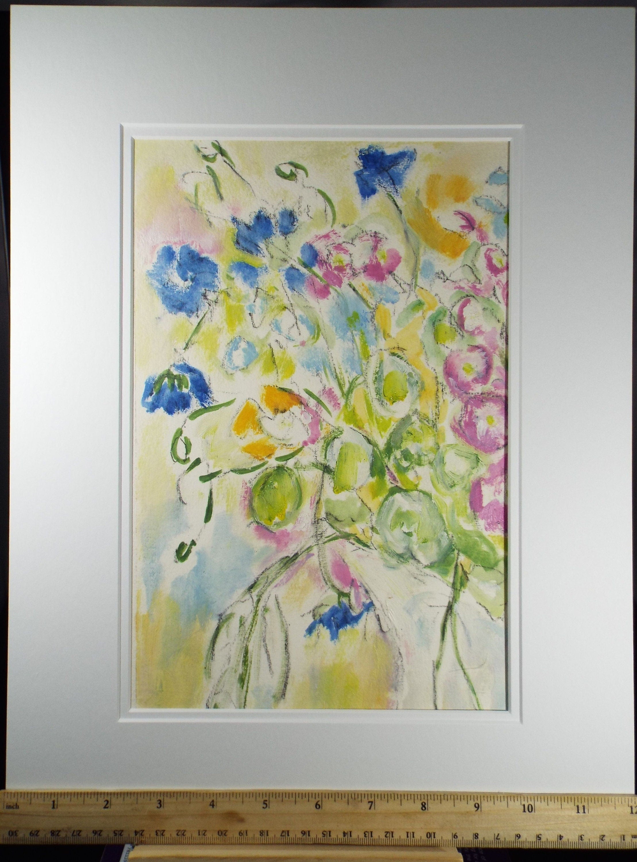 Original Watercolour & Gouache, 'Still life of Fresias' 1980's, Olive Van Klaveren (20th Century)