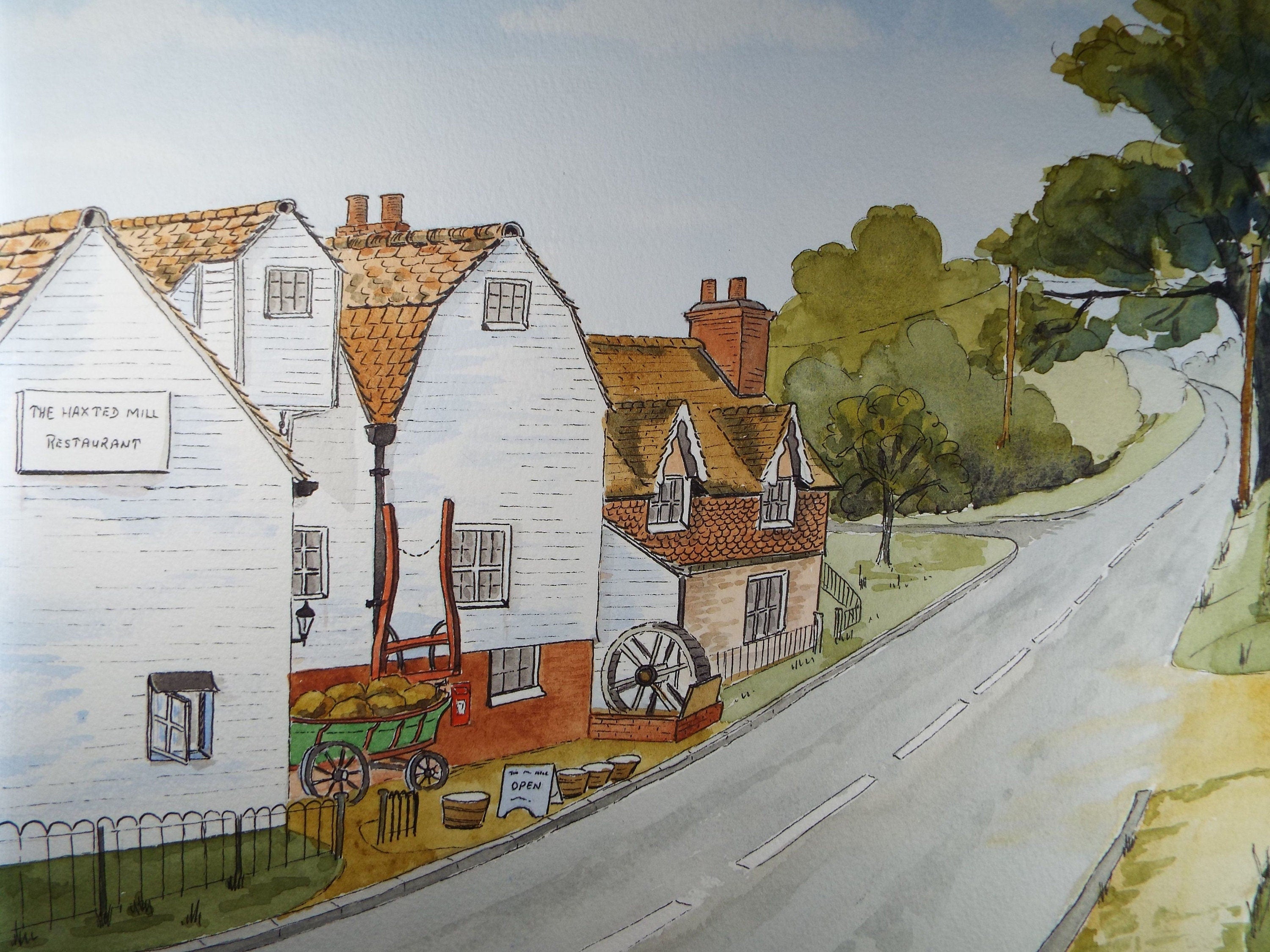 Original Watercolour, 'THE HAXTED MILL - Edenbridge', 1986, Robert Sulley (20th Century, British)