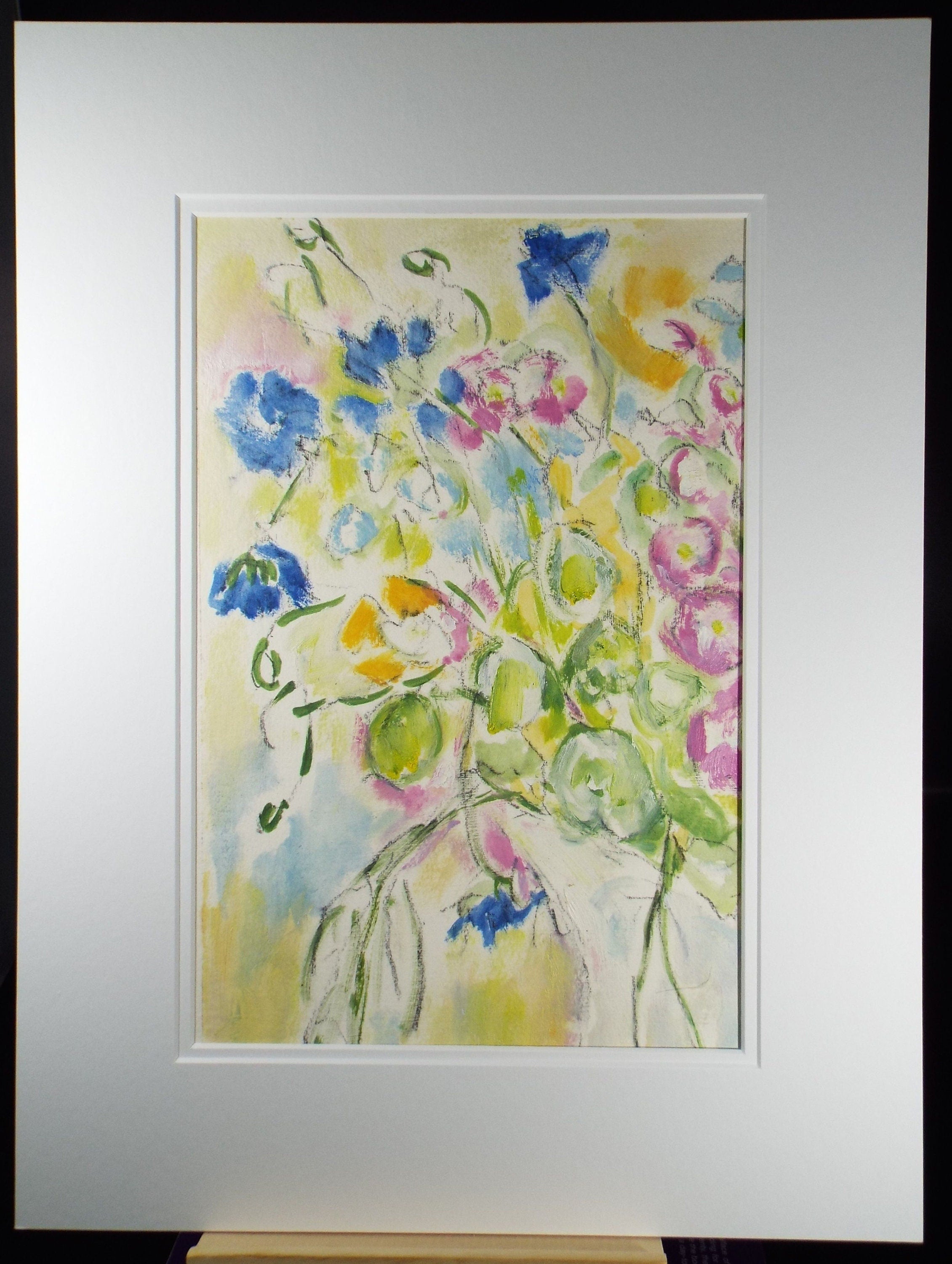 Original Watercolour & Gouache, 'Still life of Fresias' 1980's, Olive Van Klaveren (20th Century)