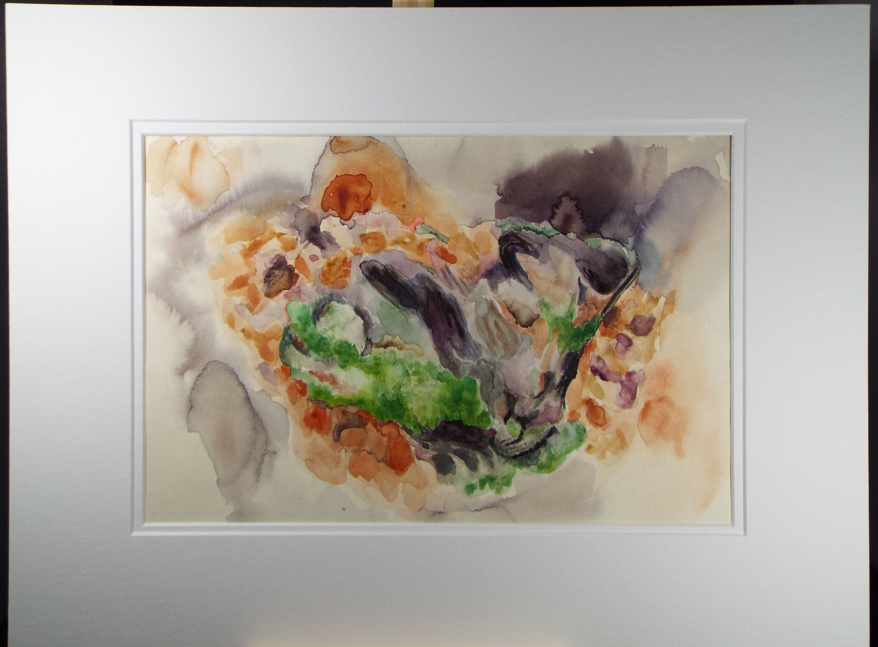 Original Watercolour & Gouache, 'Abstract Sill Life of Lettuce' 1980's, Olive Van Klaveren (20th Century)