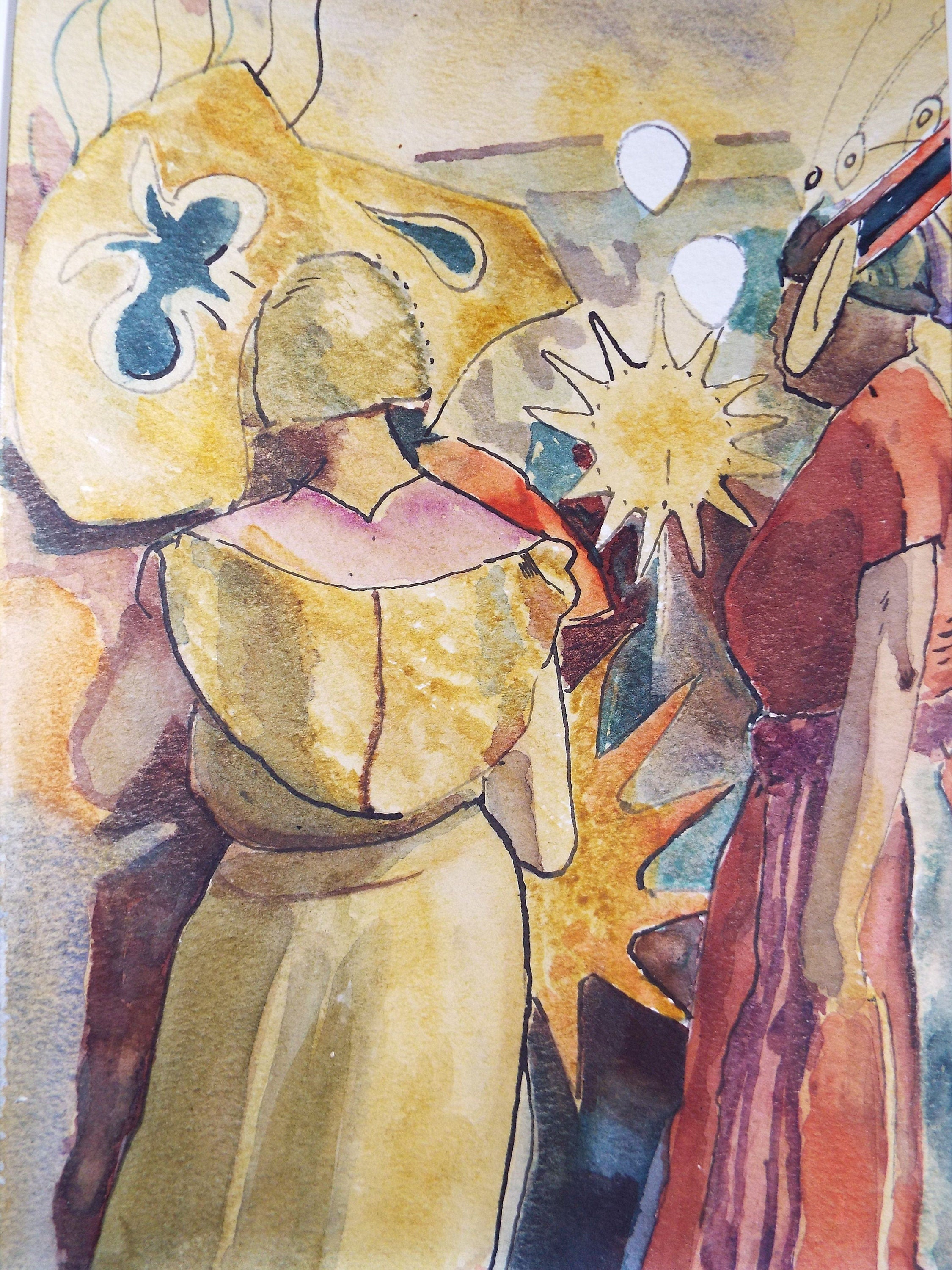 Original Watercolour, 'Wise Men' c1980's - Donald Mackenzie b 1944