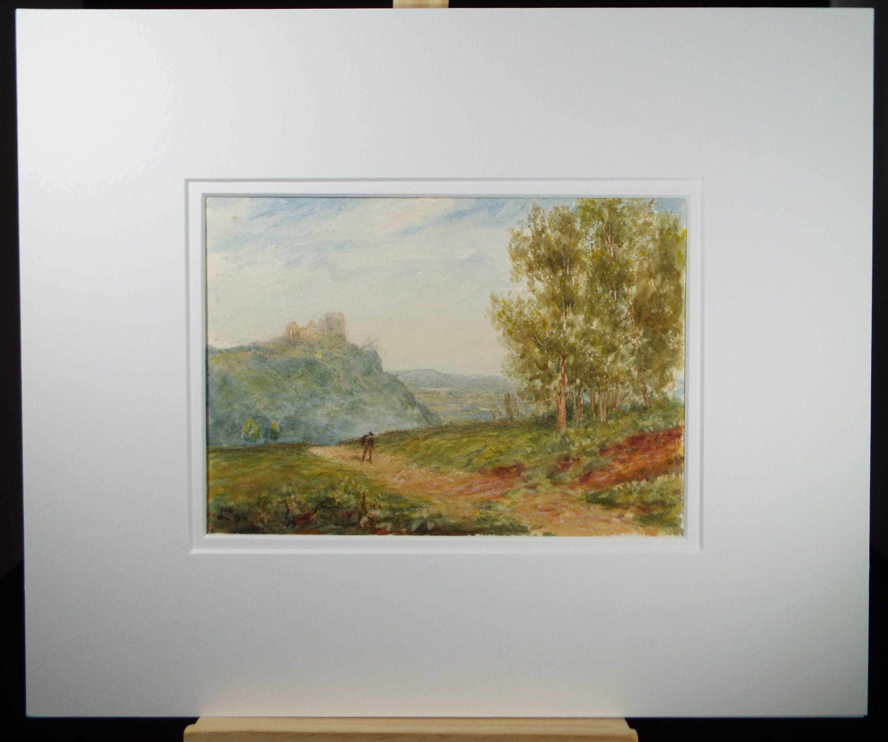 Original Watercolour, 'A Road through the Hills', Late 19th Century, Artist Unknown