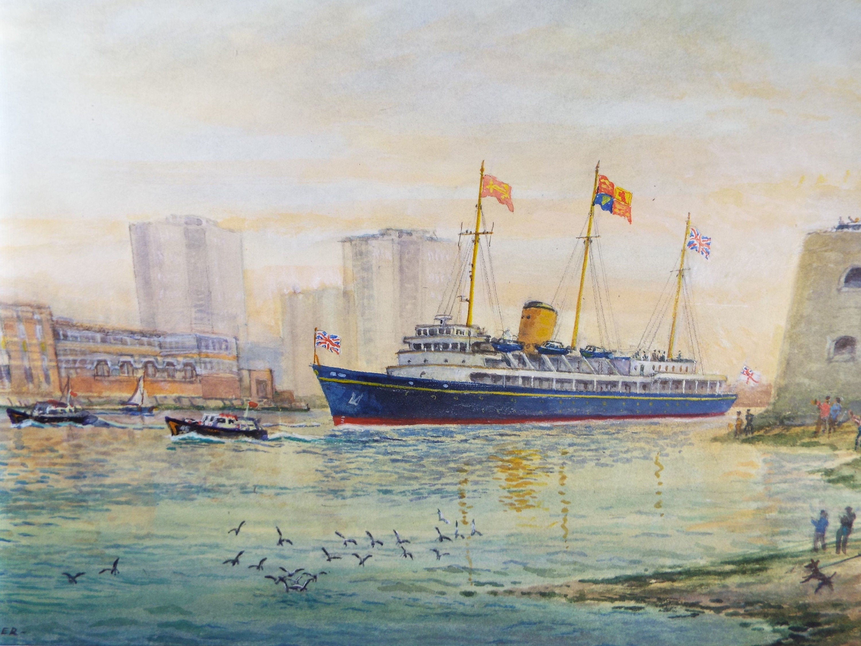 Original watercolour, 'Royal Departure', Dated 2000, David Beer b1936