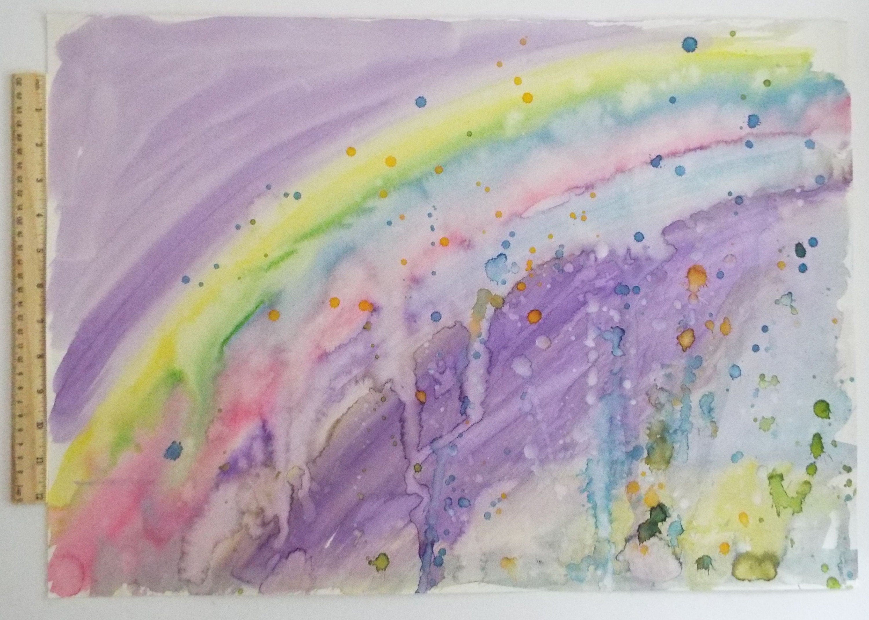 Original Watercolour & India Ink, 'Rainbow in the Rain' - from the Great Flood series of 100 paintings, 1980's, Sven Berlin (1911-1999)