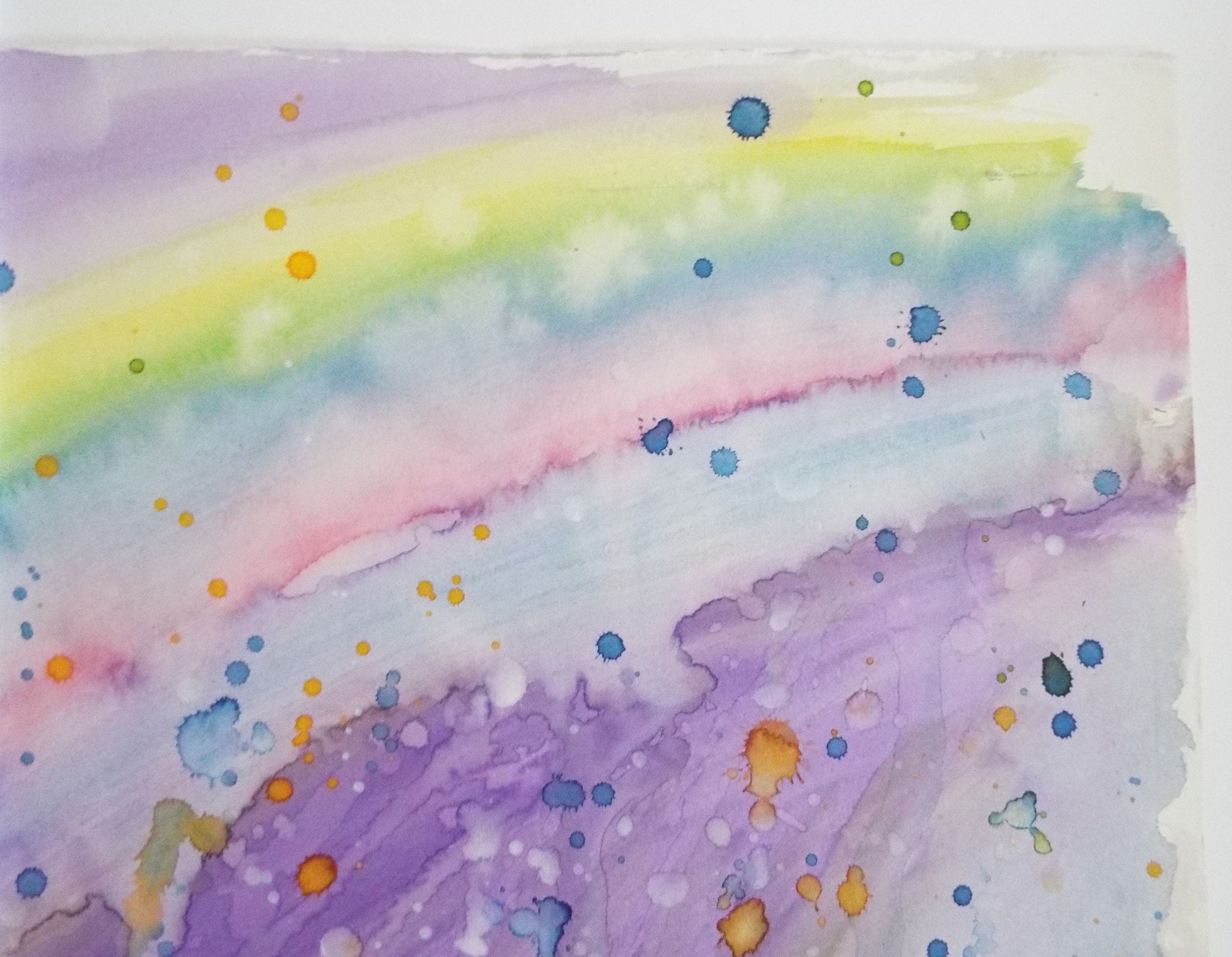 Original Watercolour & India Ink, 'Rainbow in the Rain' - from the Great Flood series of 100 paintings, 1980's, Sven Berlin (1911-1999)