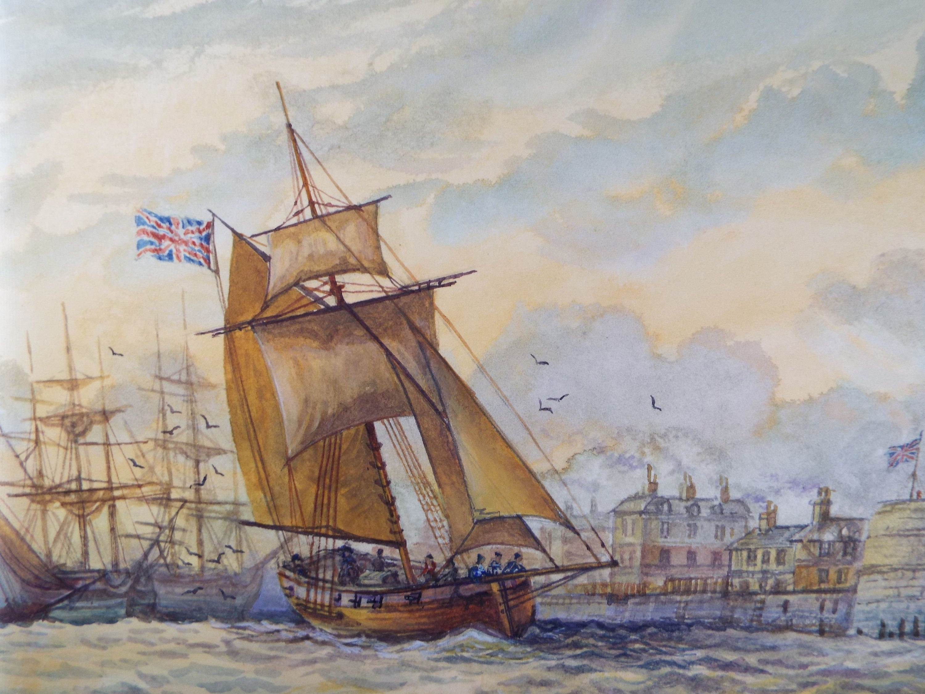 Original watercolour, 'Royal Departure', Dated 2000, David Beer retailer b1936