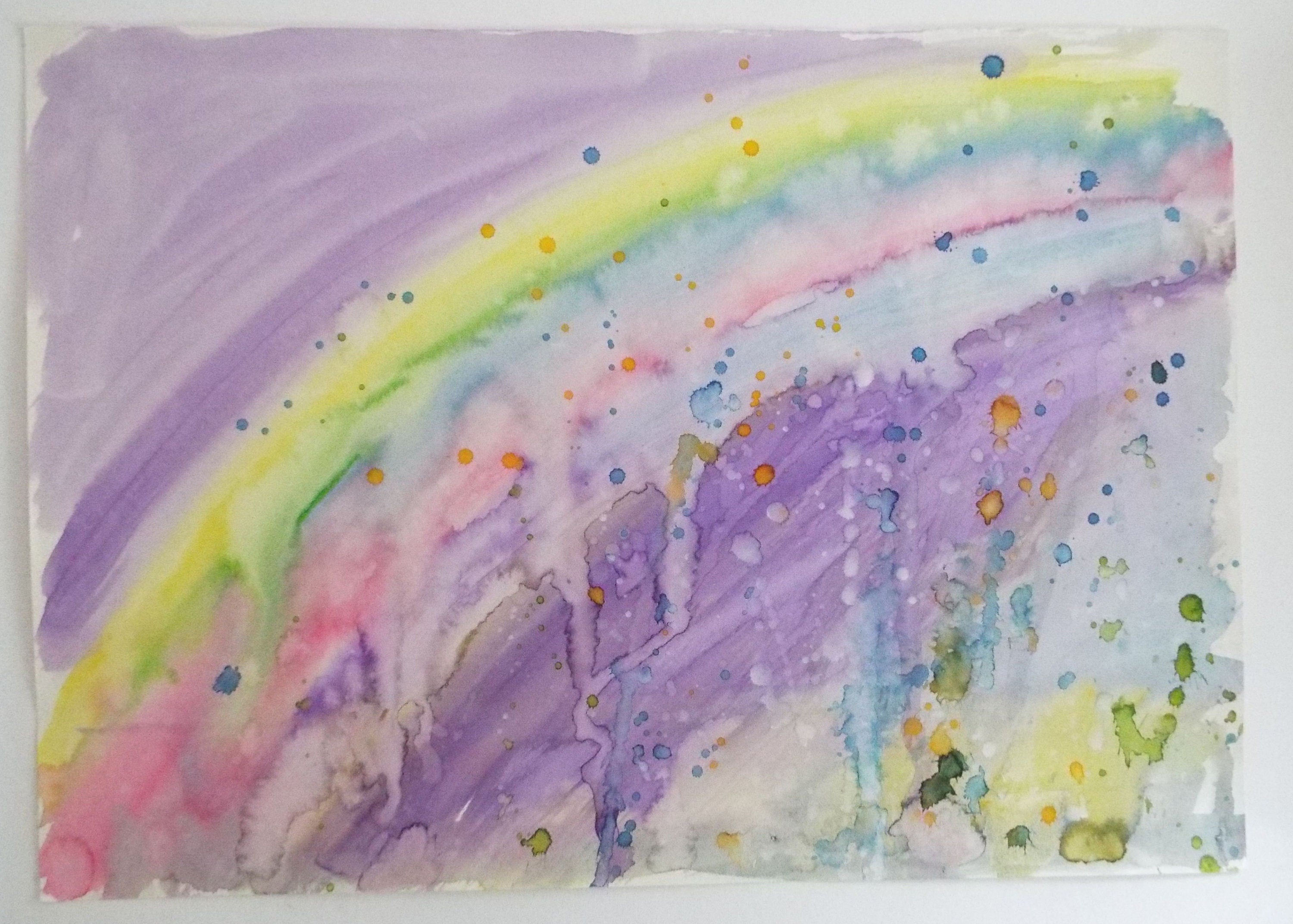 Original Watercolour & India Ink, 'Rainbow in the Rain' - from the Great Flood series of 100 paintings, 1980's, Sven Berlin (1911-1999)