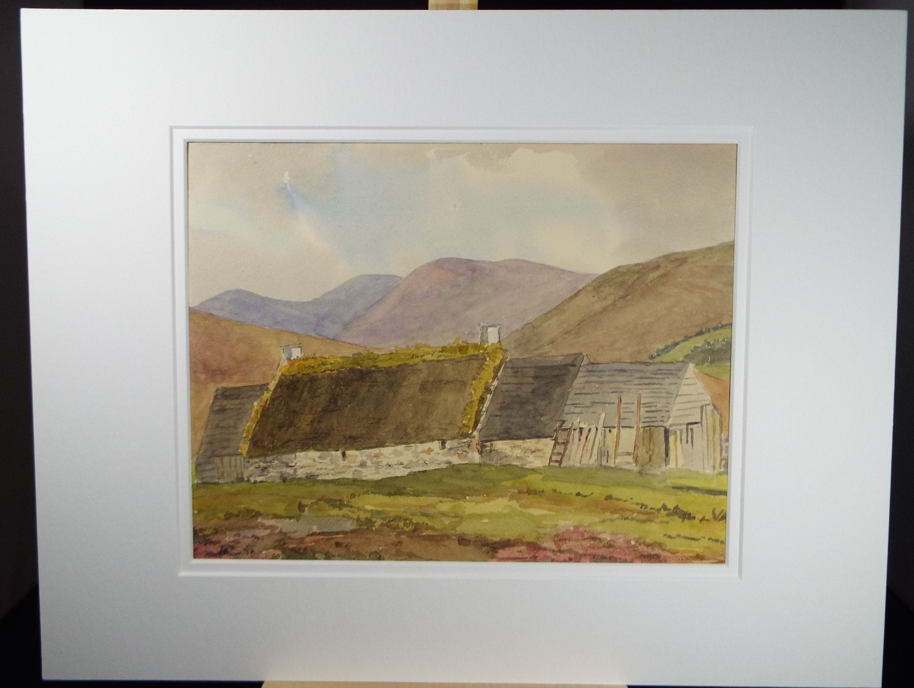 Original Watercolour , 'On the Moor near Glenbucket' dated 1890, Signed A.F.R