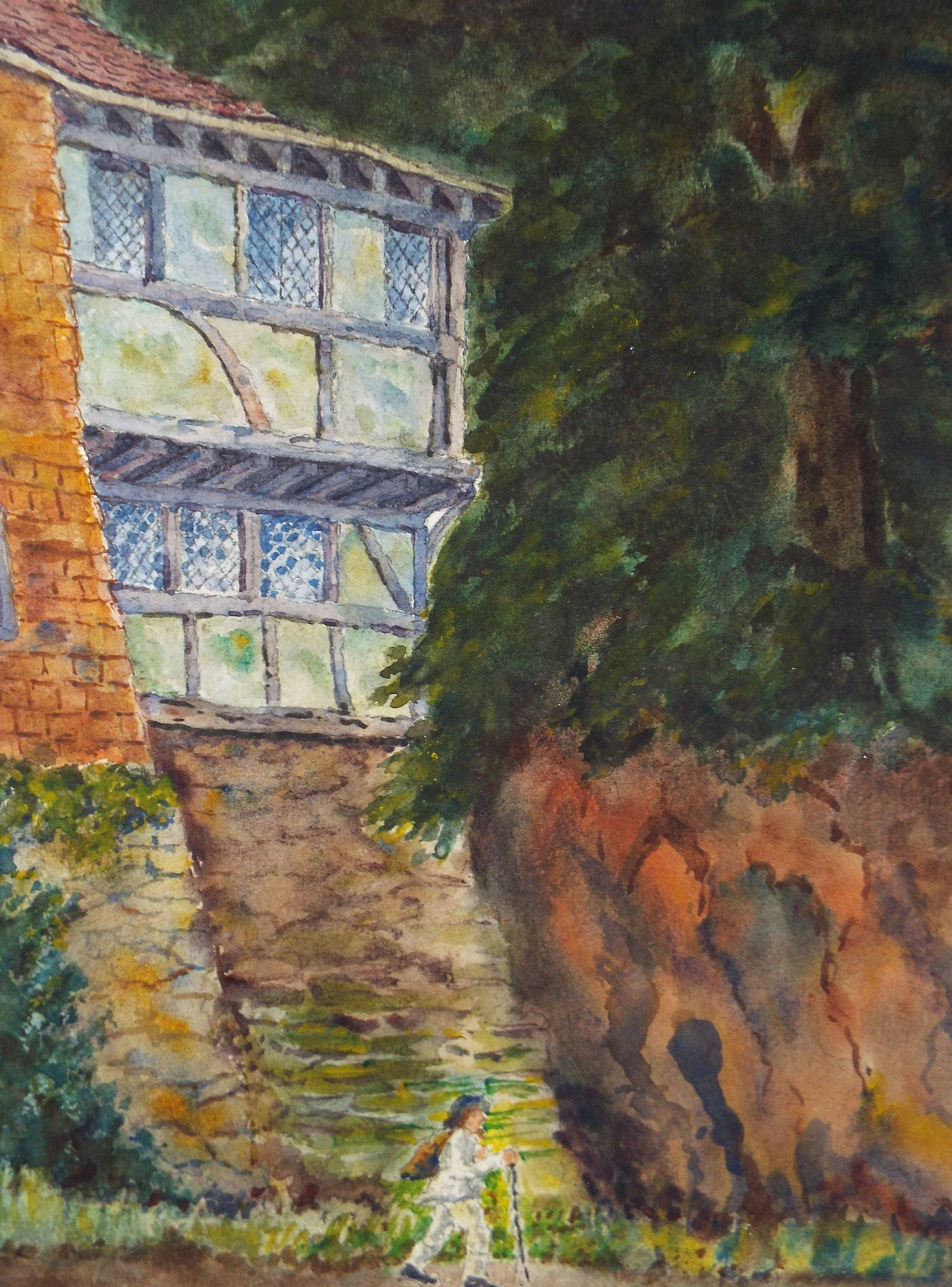 Original Watercolour, 'Smugglers House - Pulborough' c1900, Artist Unknown