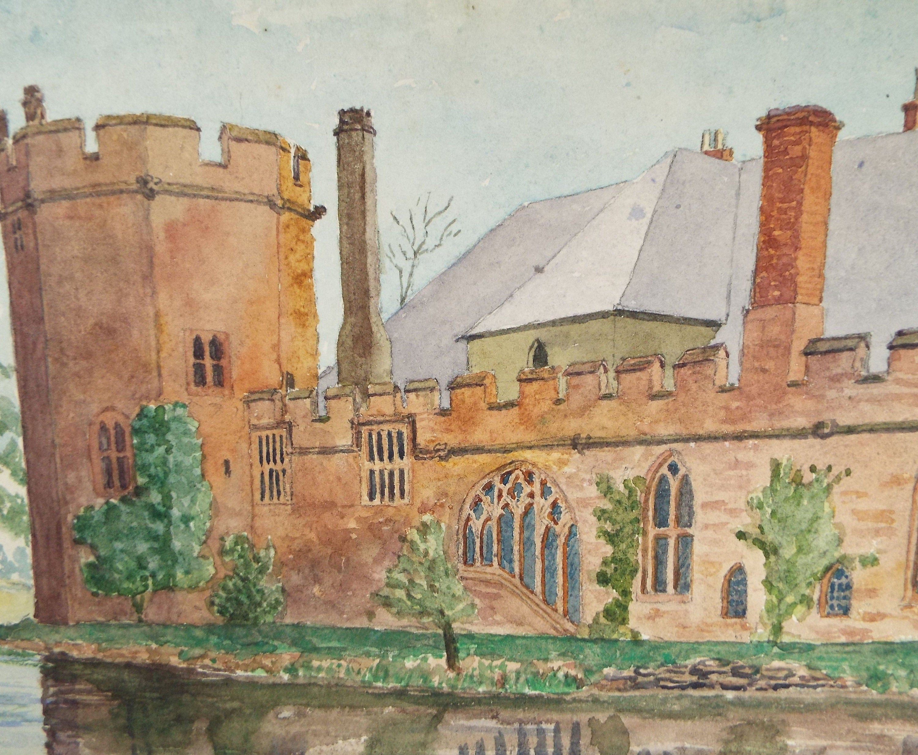 Original Watercolour,'Maxstoke Castle', dated 1894, Artist Unknown