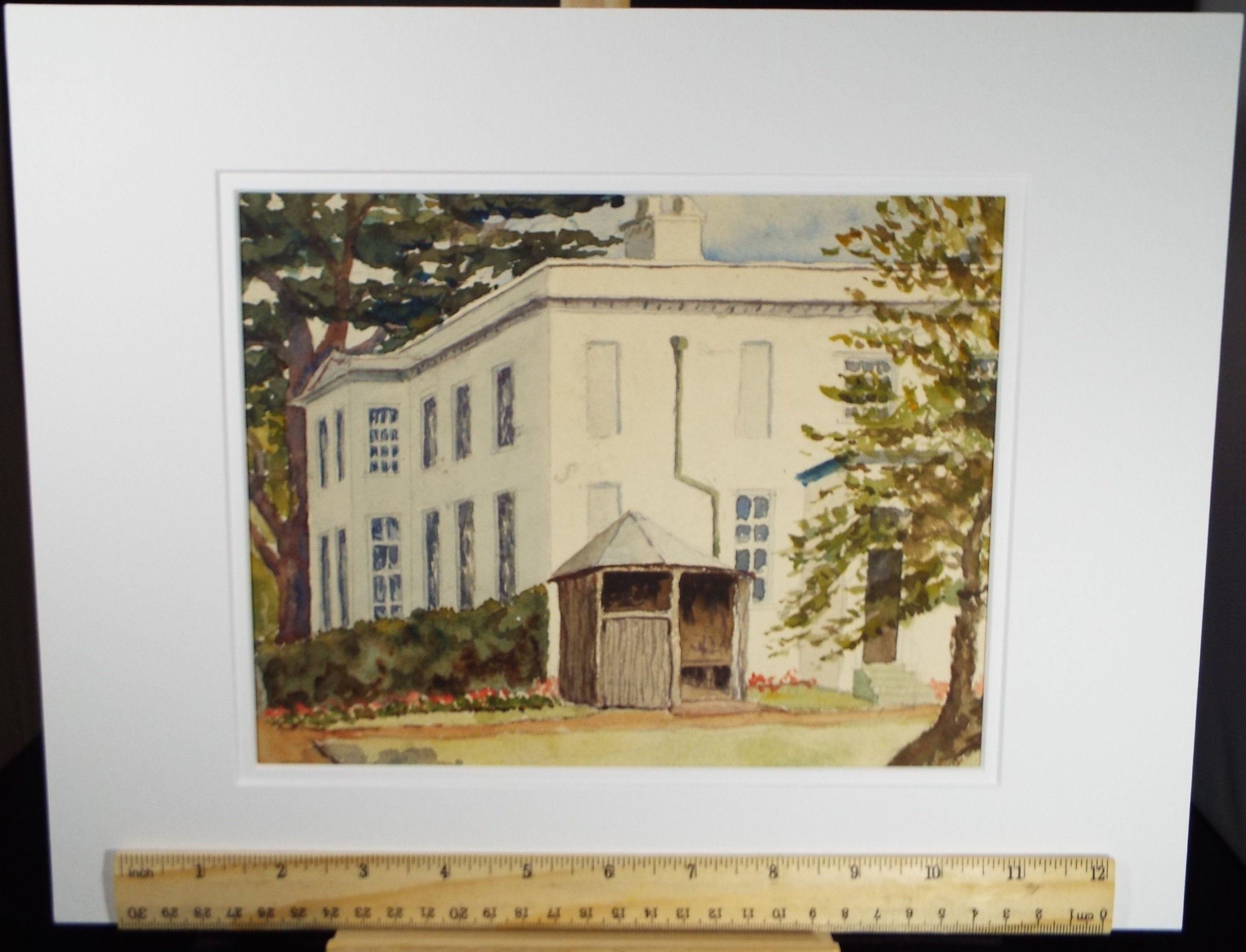 Original Watercolour,'  The White House', Circa 1900, Artist Unknown