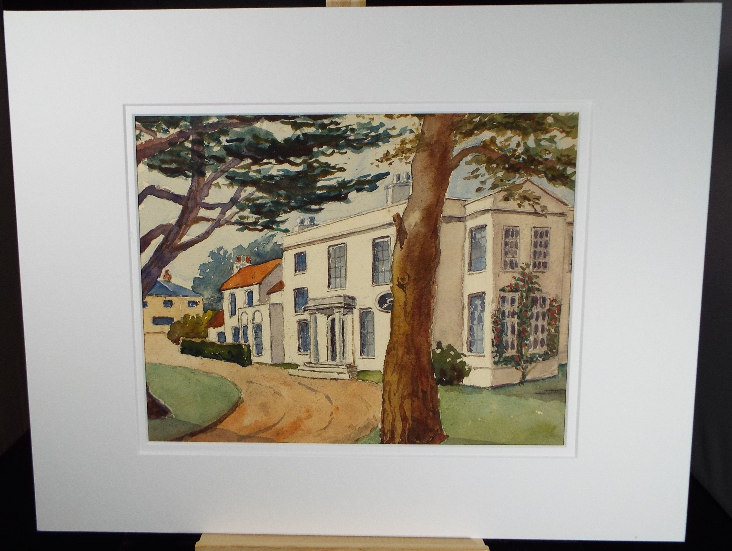 Original Watercolour,'  The White House', Circa 1900, Artist Unknown