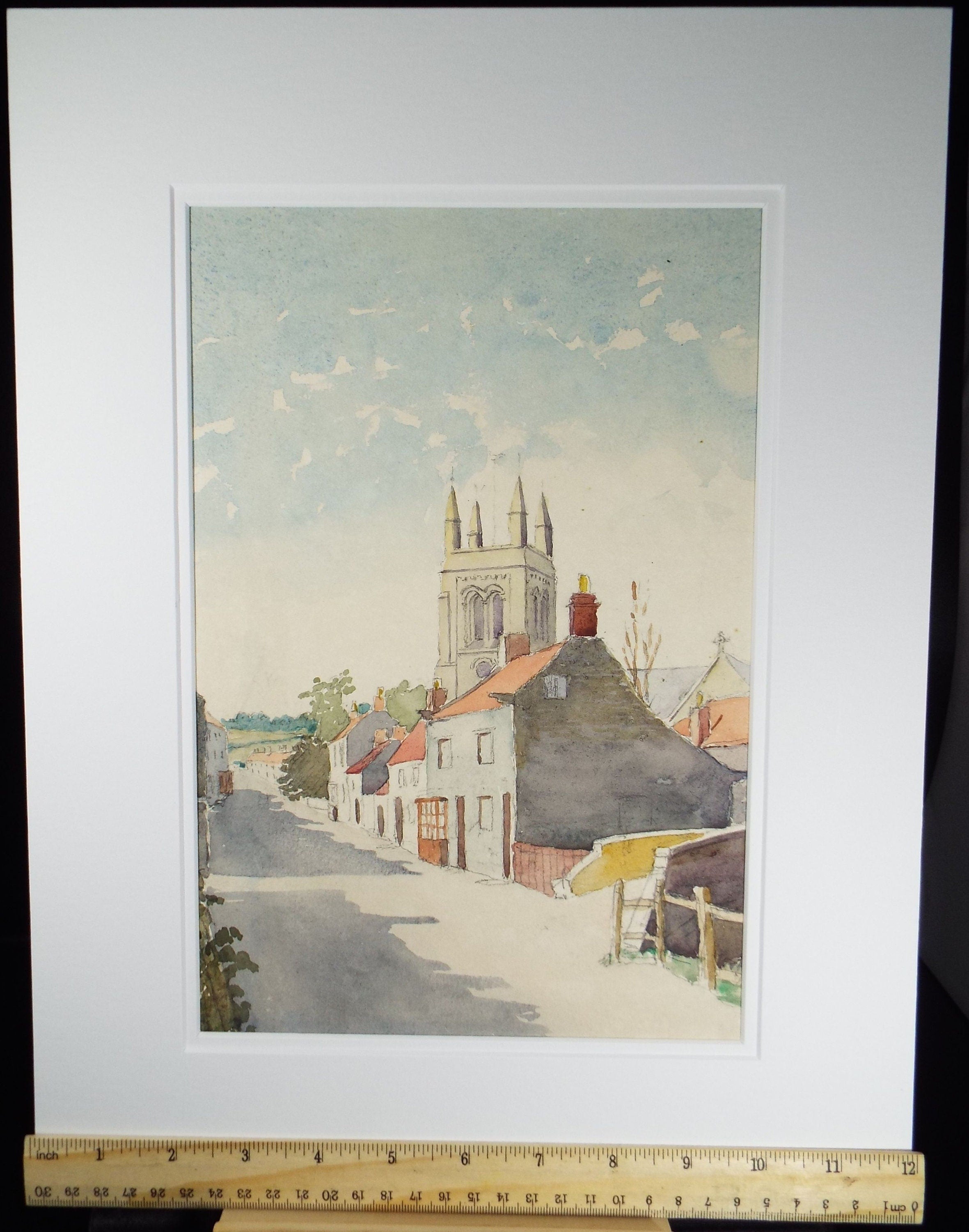 Original Watercolour, 'View from Manor, Helmsley ', Dated 1896, Artist Unknown