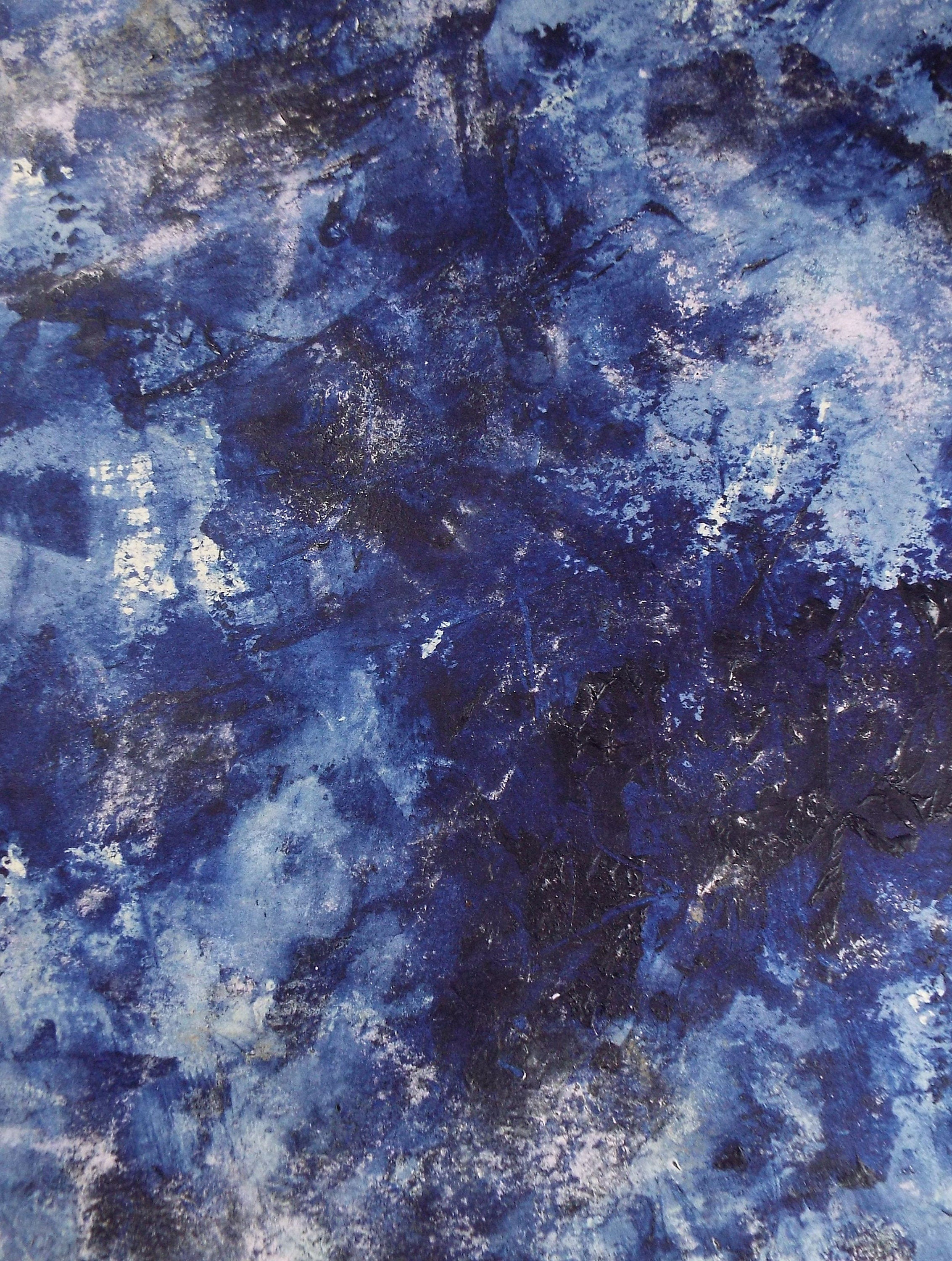 Original Watercolour & Gouache, 'Abstract in Blue', 1990s, Reginald Flint  (20th Century)