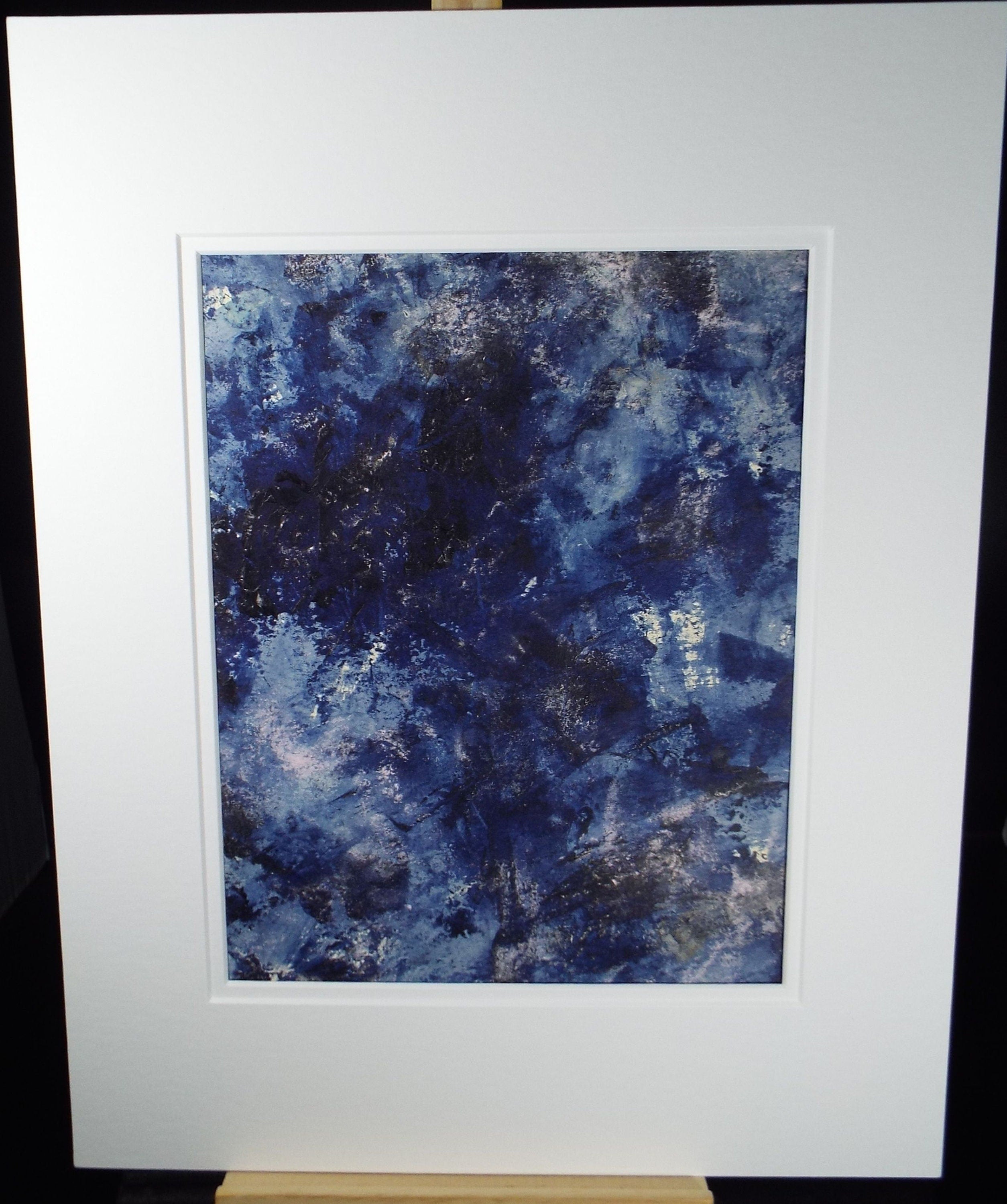 Original Watercolour & Gouache, 'Abstract in Blue', 1990s, Reginald Flint  (20th Century)