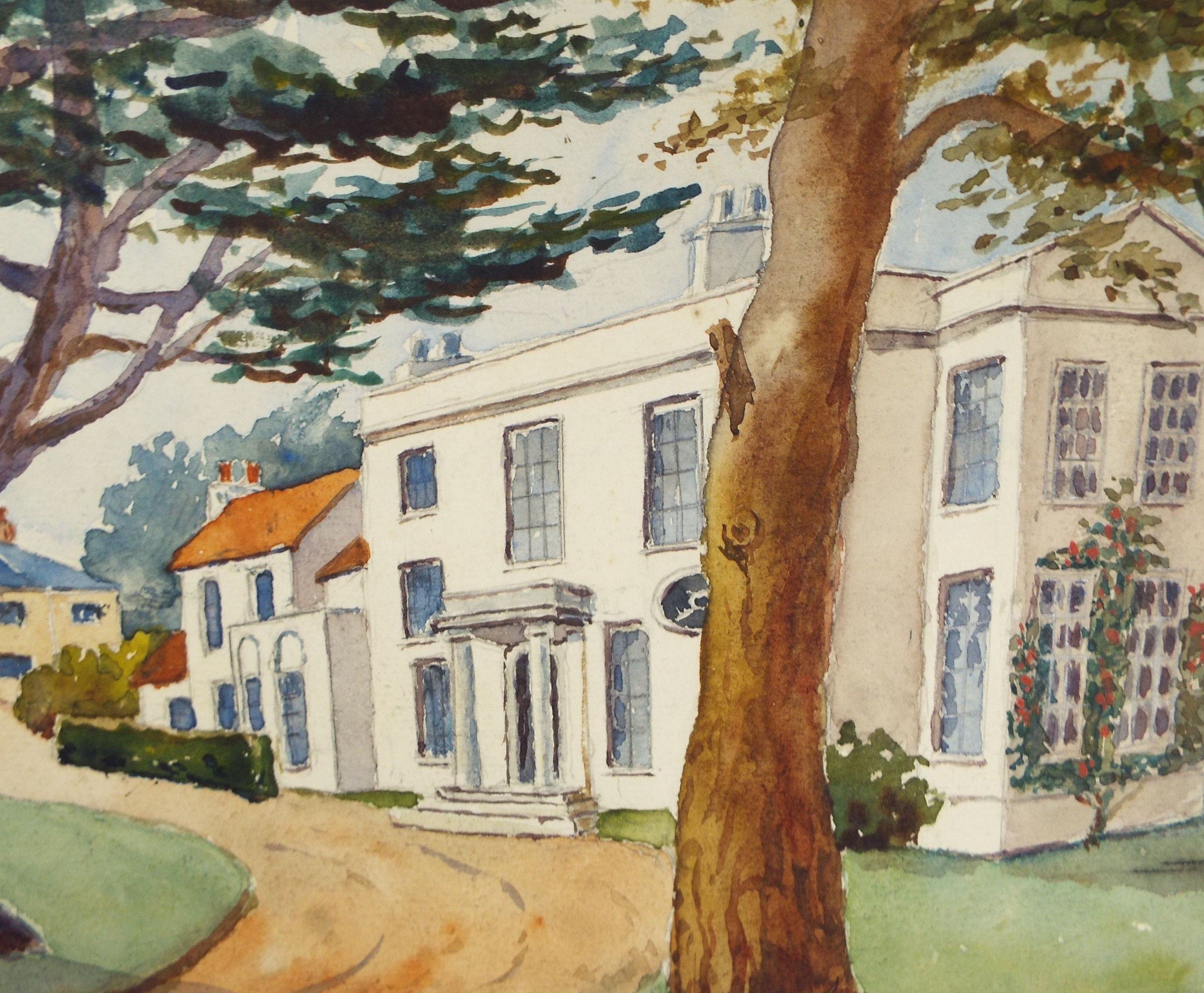 Original Watercolour,'  The White House', Circa 1900, Artist Unknown