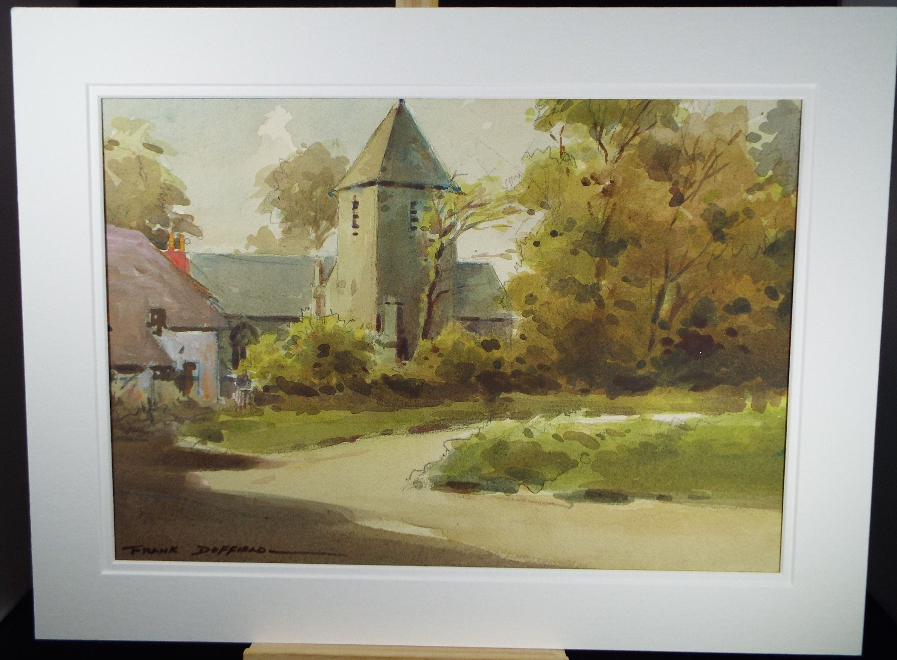 Original Watercolour, 'Village Church', 1960's, Frank Duffield  (1901-1982)