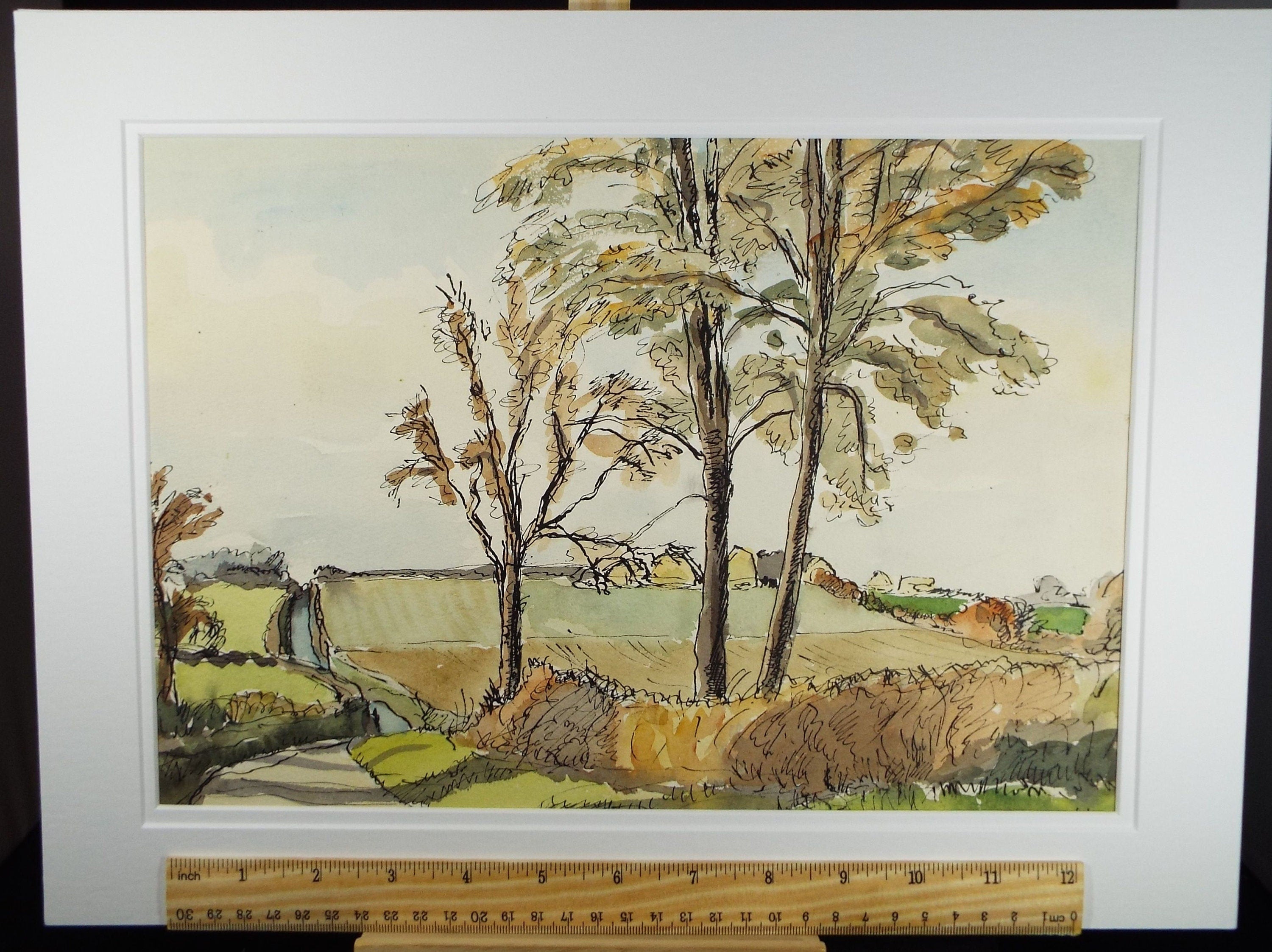 Original Watercolour, 'A Country Lane in Autumn', Circa 1940's, Charles Frederick Way (1906-1981)