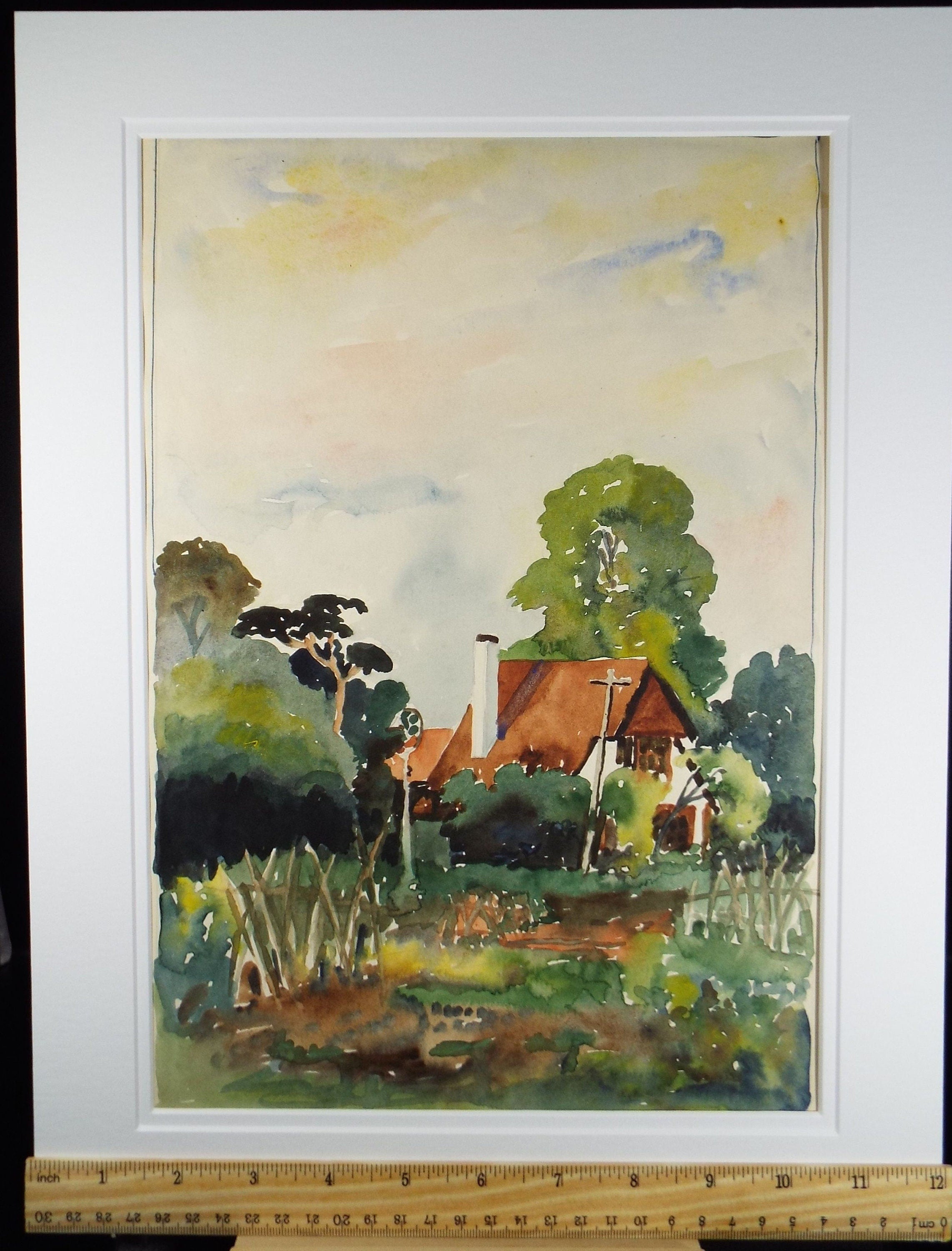 Original Watercolour, 'A Cottage Garden', Circa 1940's Charles Frederick Way (1906-1981)