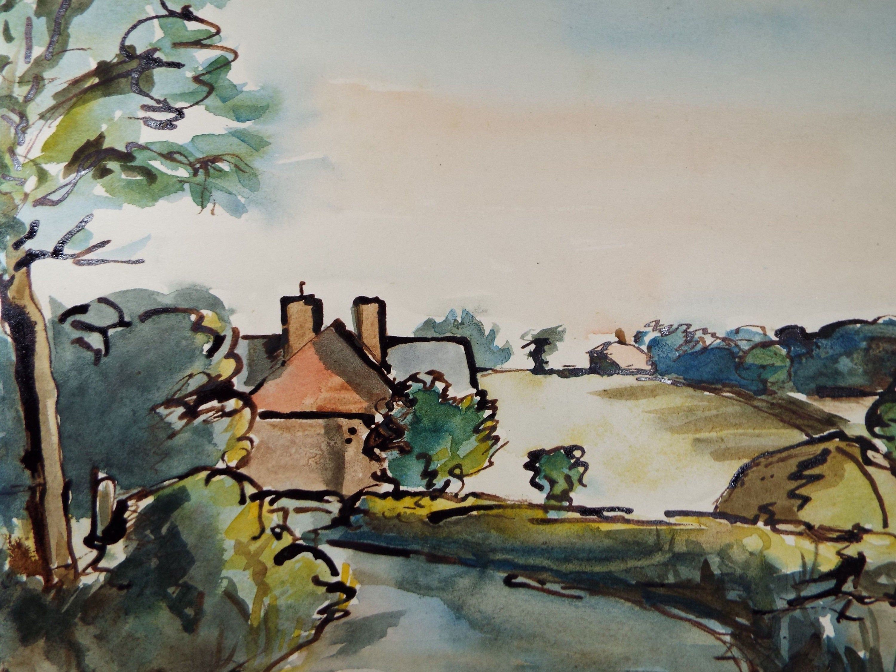 Original Watercolour, 'Country Cottage', Circa 1950's, Charles Frederick Way (1906-1981)