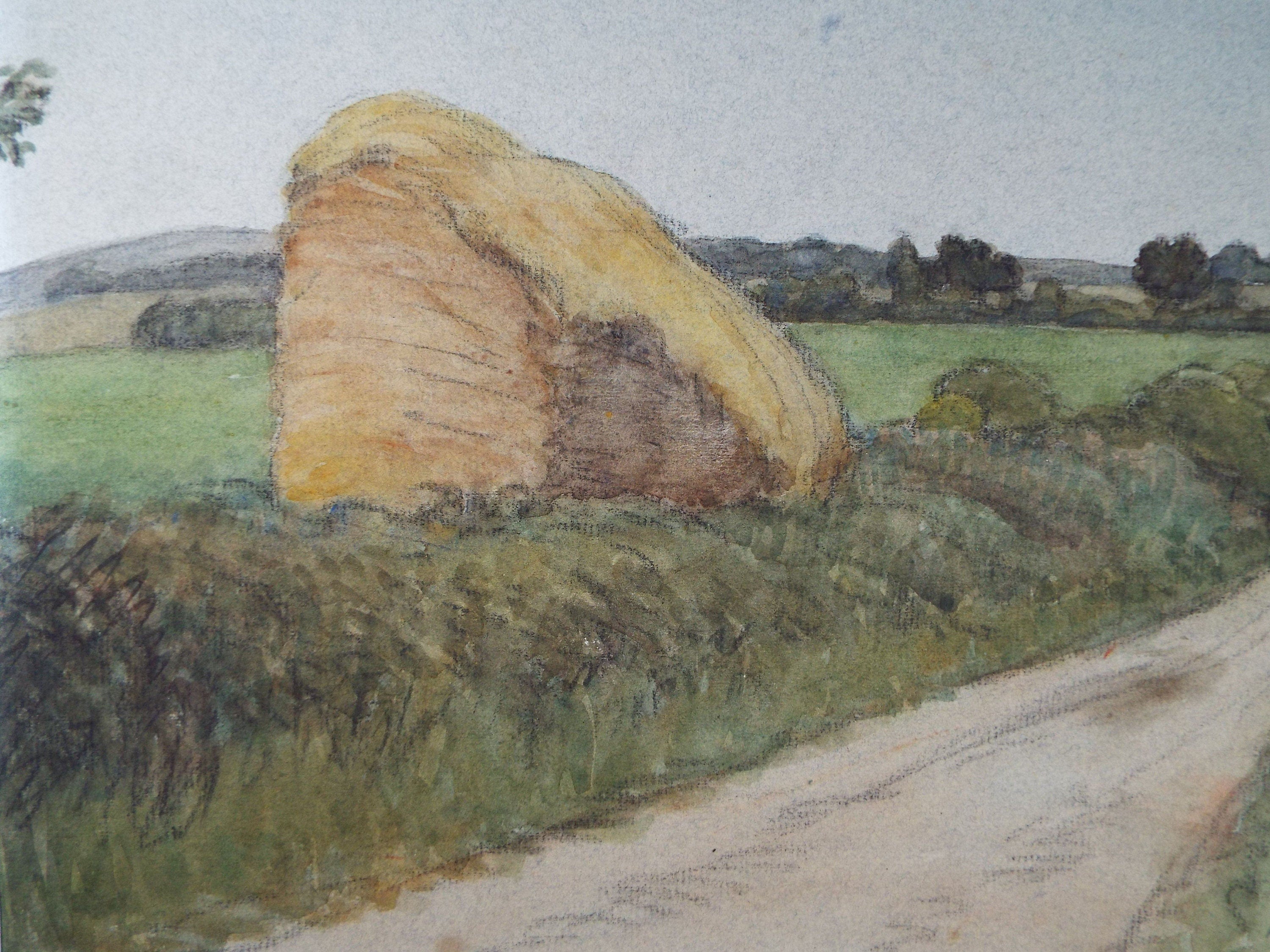 Original Pastel, 'Haystack', Circa 1930's, Hubert Williams (20th Century, British)