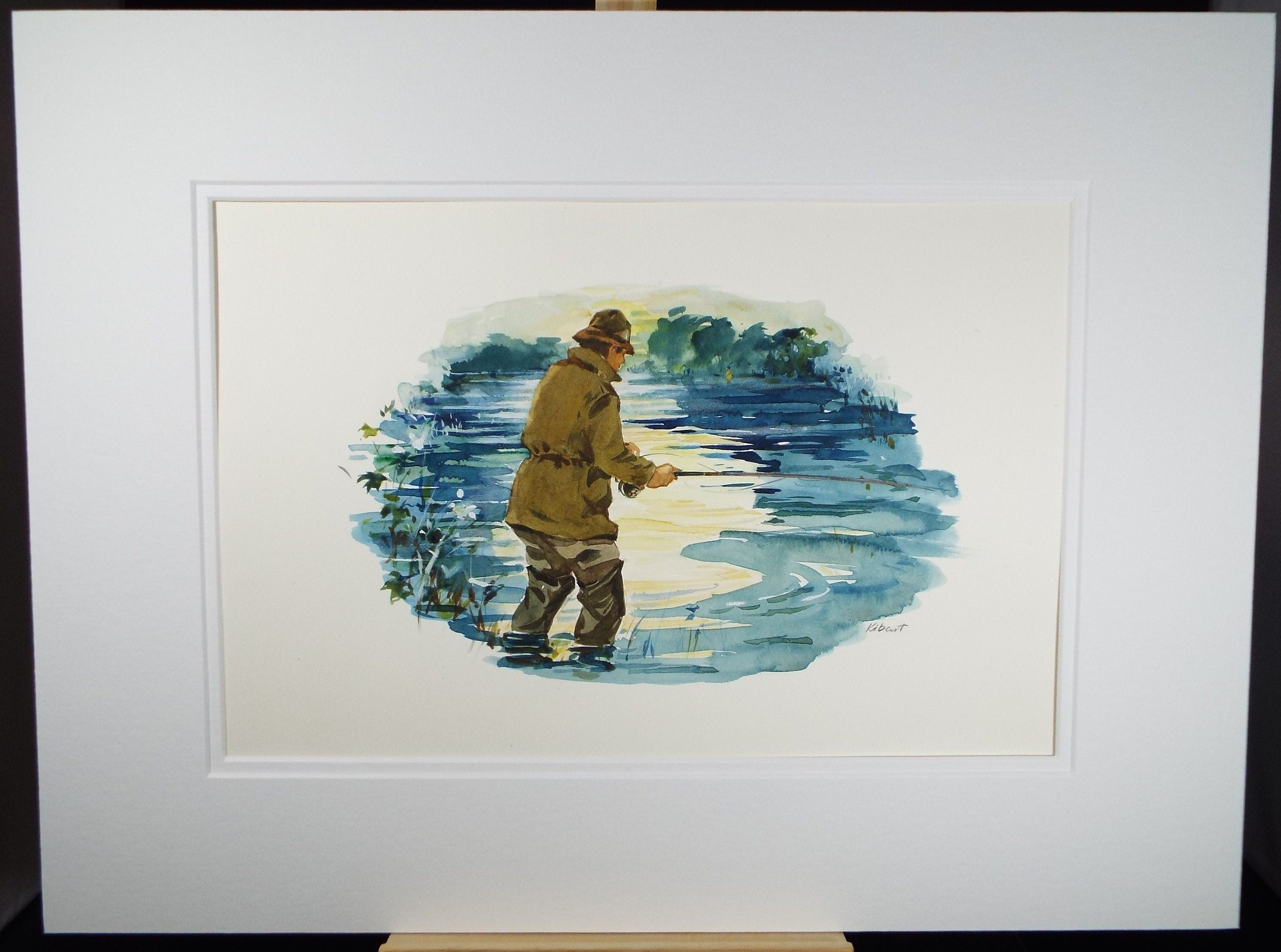 Original Watercolour 'Summer Fishing', Circa 1980's, James Kibart (20th Century, British)