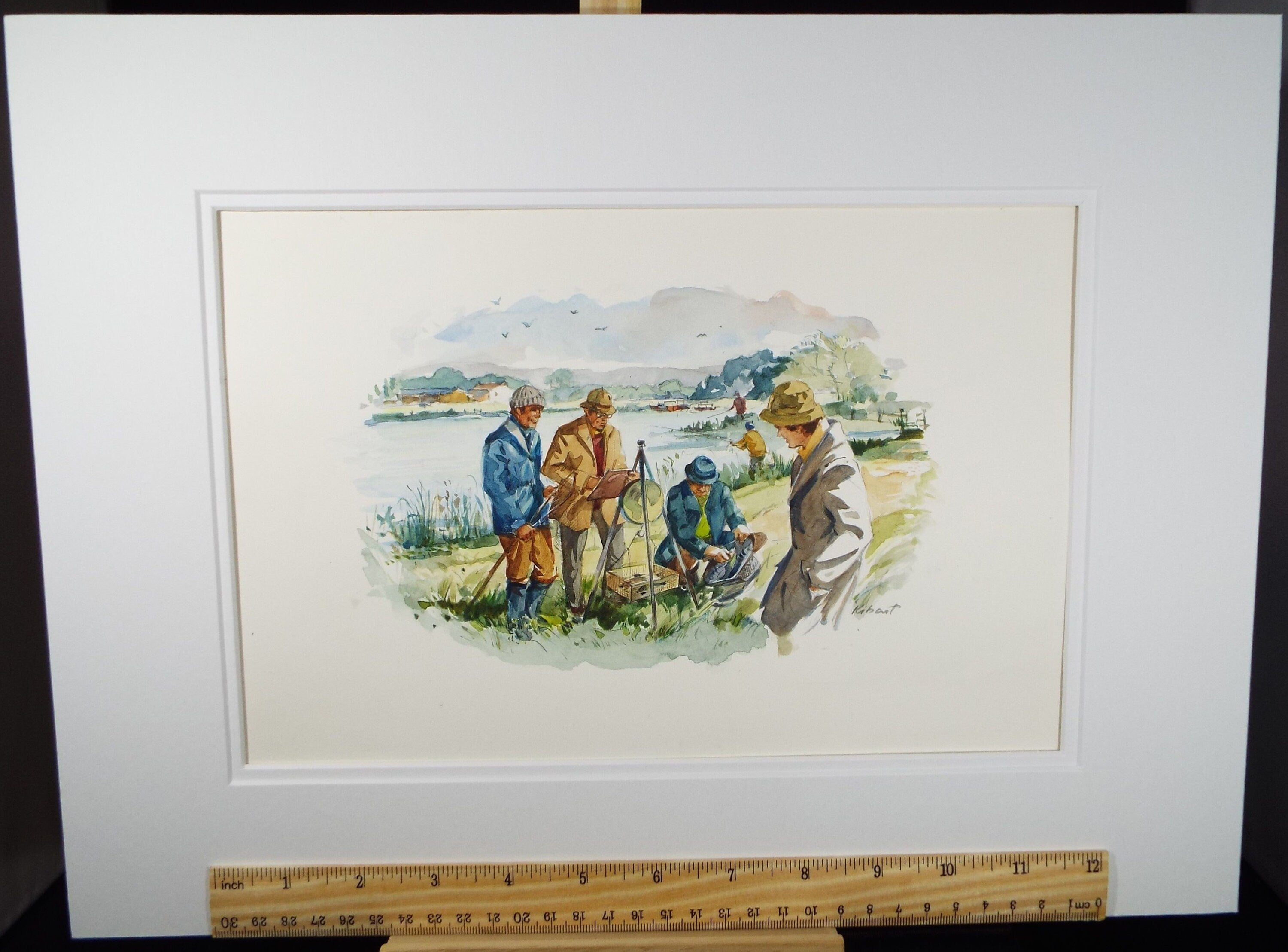 Original Watercolour 'The Fishing Competition', Circa 1980's, Ken Johnson (20th Century, British)