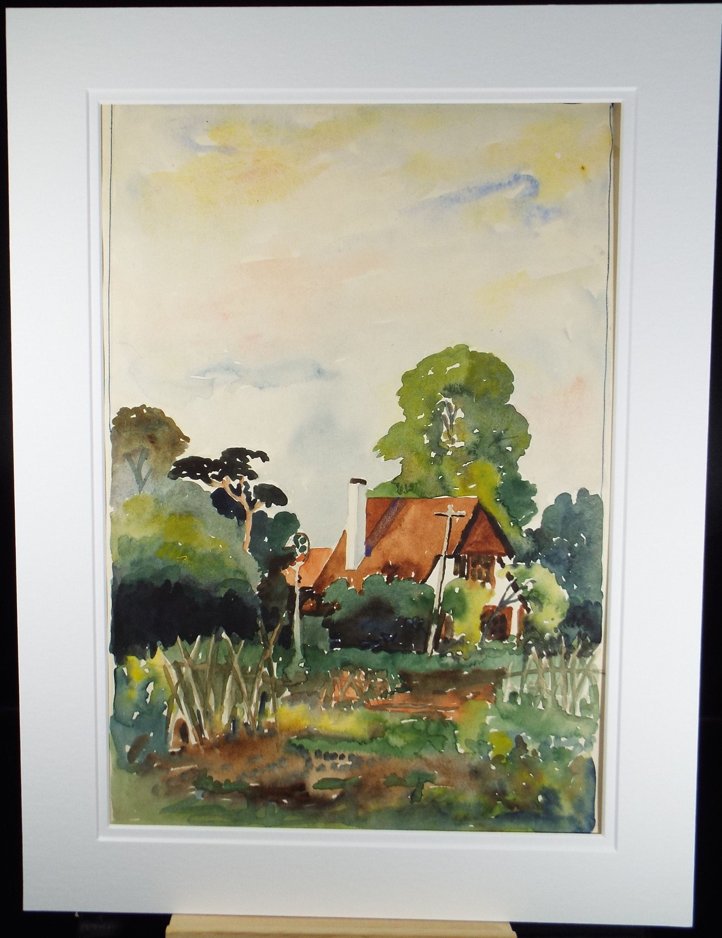 Original Watercolour, 'A Cottage Garden', Circa 1940's Charles Frederick Way (1906-1981)