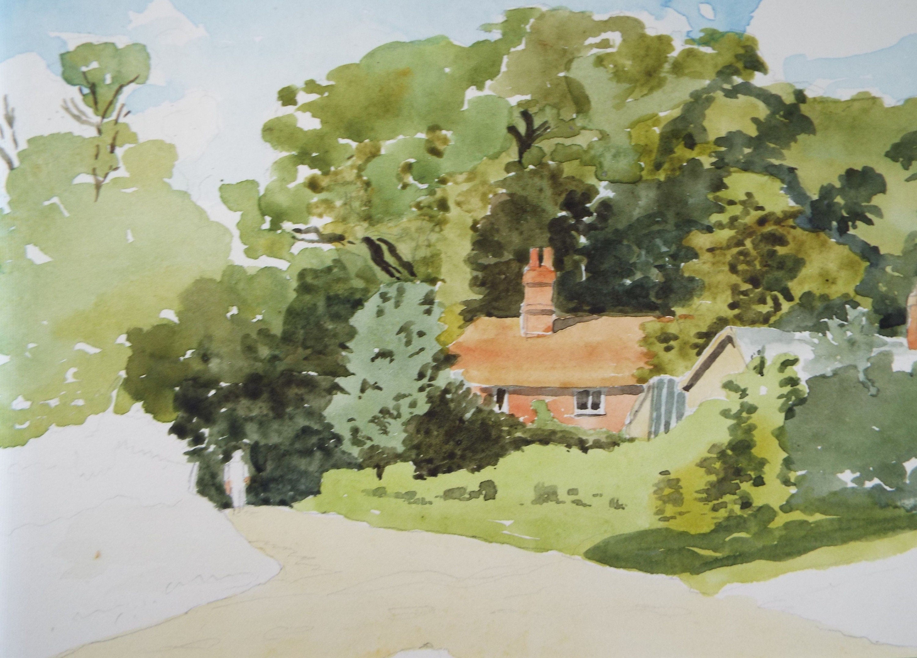 Original Watercolour, 'Cottage in the Woods', Circa 1950's, Charles Frederick Way (1906-1981)