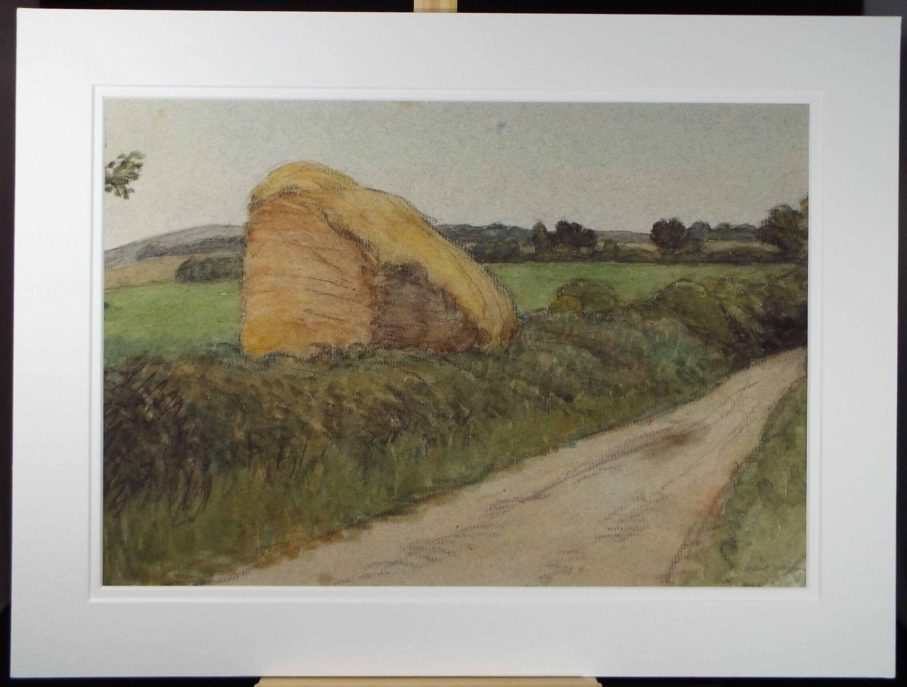 Original Pastel, 'Haystack', Circa 1930's, Hubert Williams (20th Century, British)