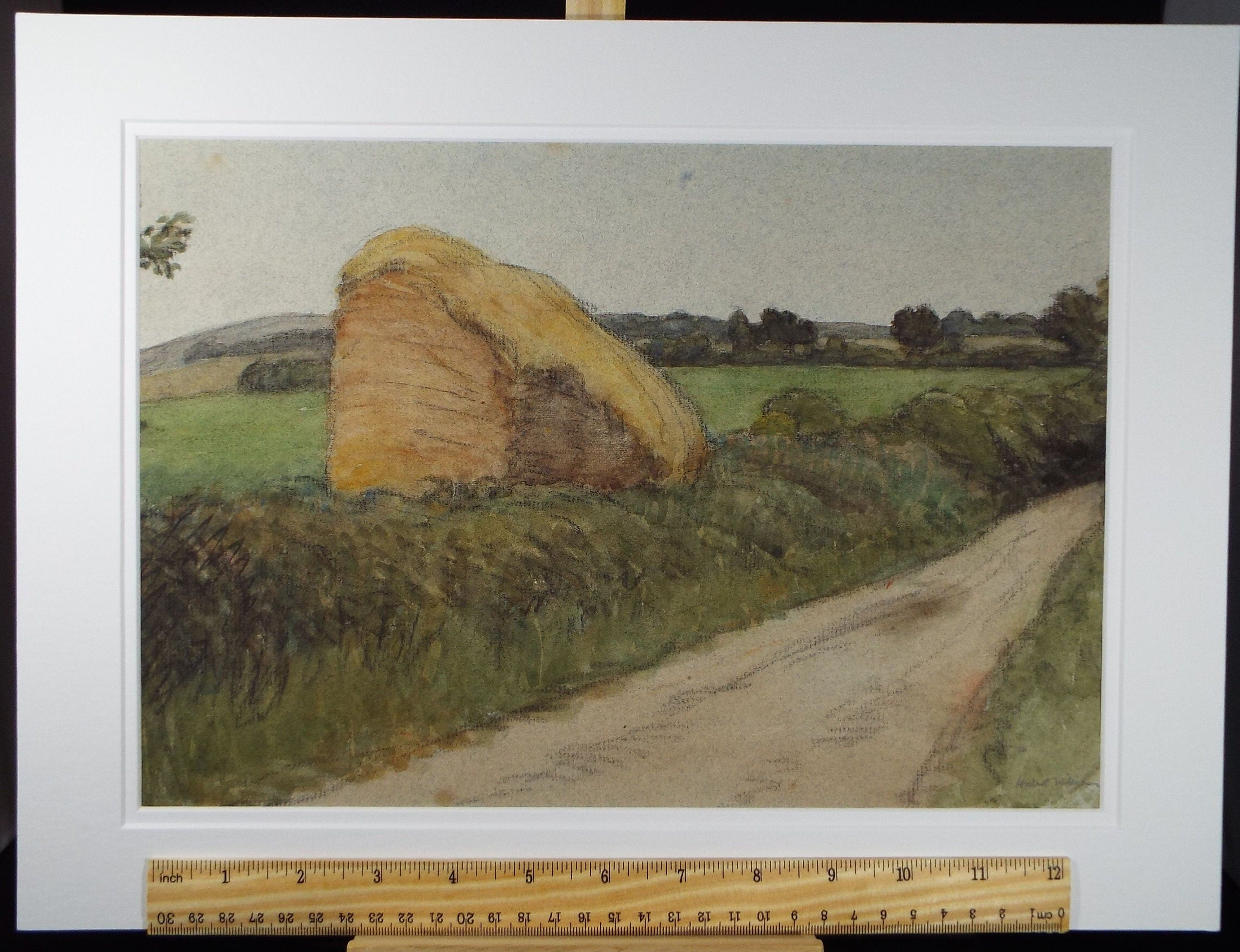 Original Pastel, 'Haystack', Circa 1930's, Hubert Williams (20th Century, British)