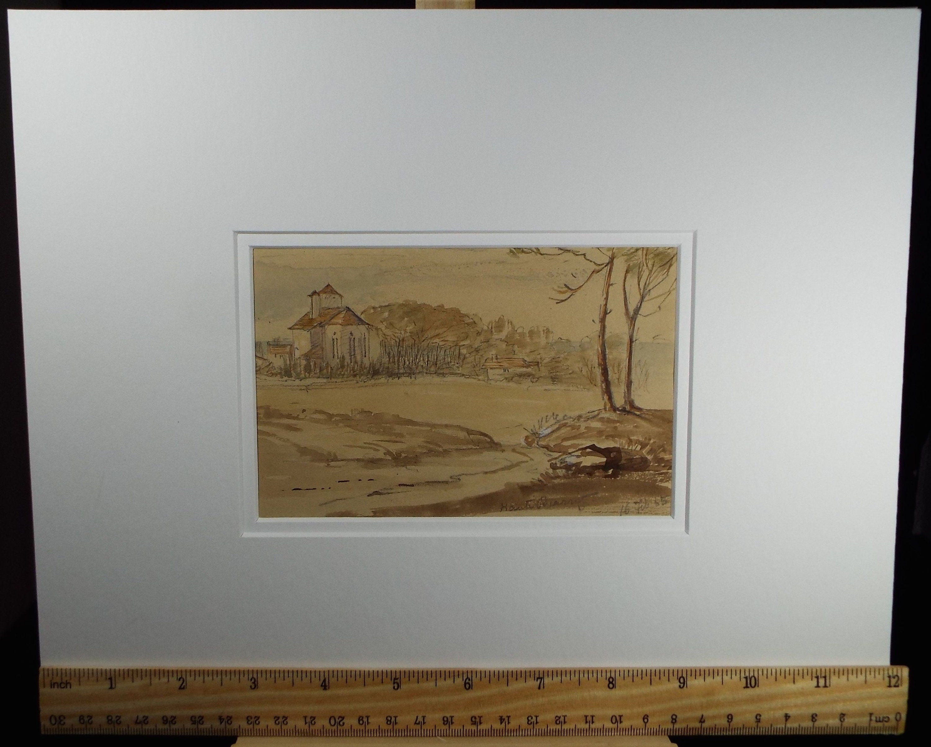 Original Watercolour, 'Biarritz', Elizabeth Blommart, c1860's