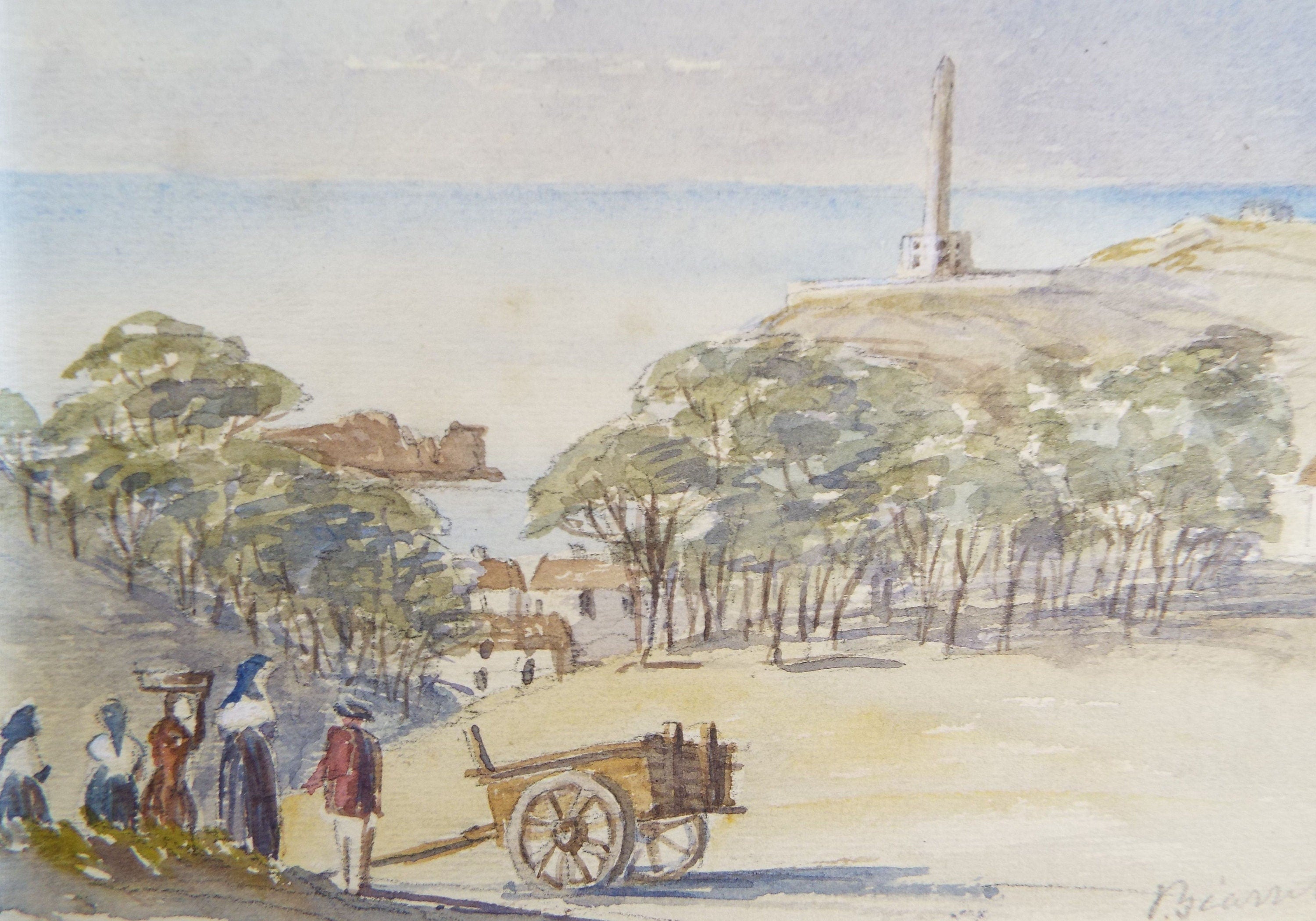 Original Watercolour, 'Biarritz', Elizabeth Blommart, c1860's