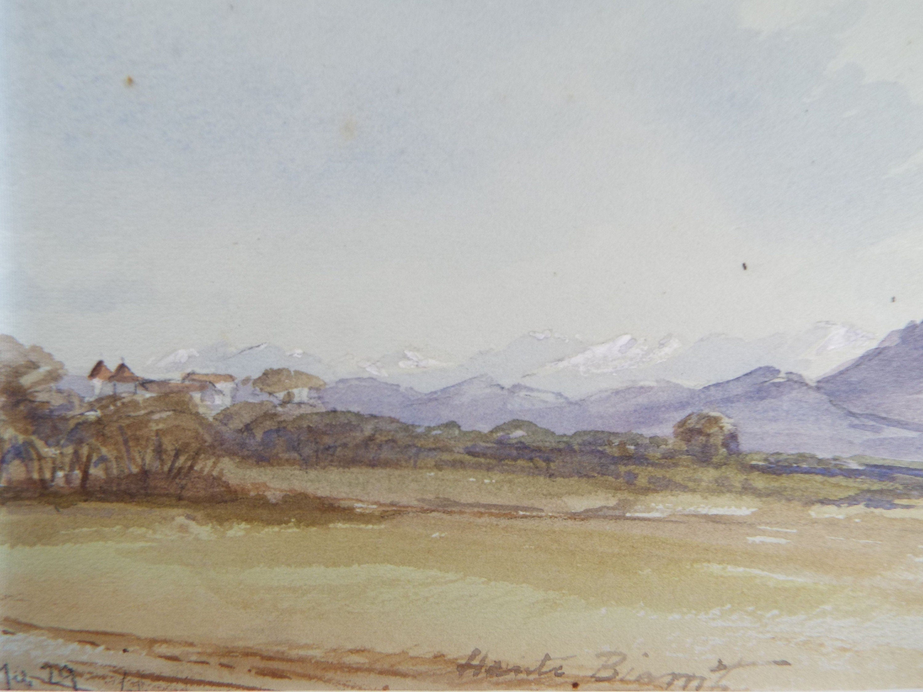 Original Watercolour, 'Biarritz', Elizabeth Blommart, c1860's