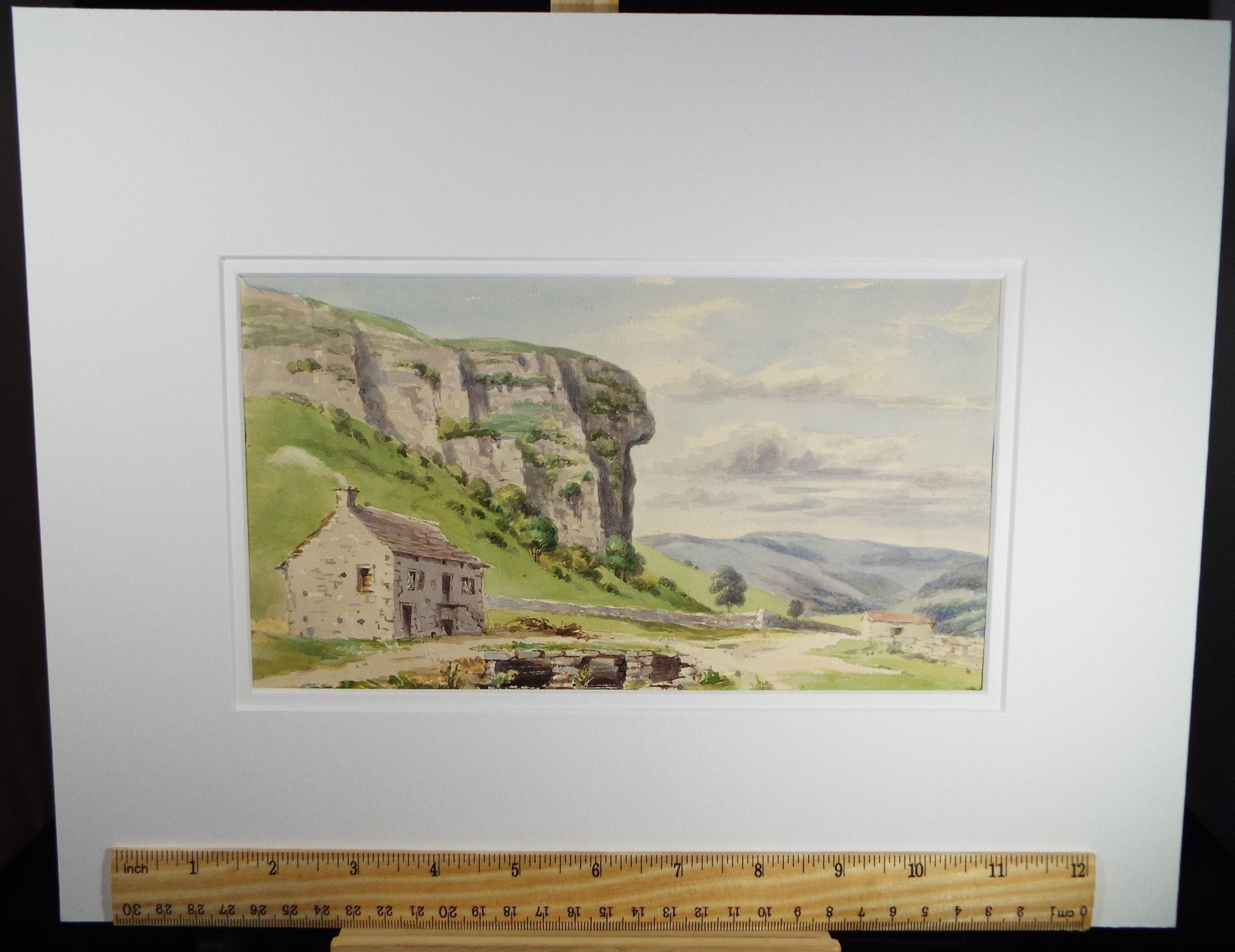 Original Watercolour, Kilnsey Crag', Late 19th Century, Artist Unknown